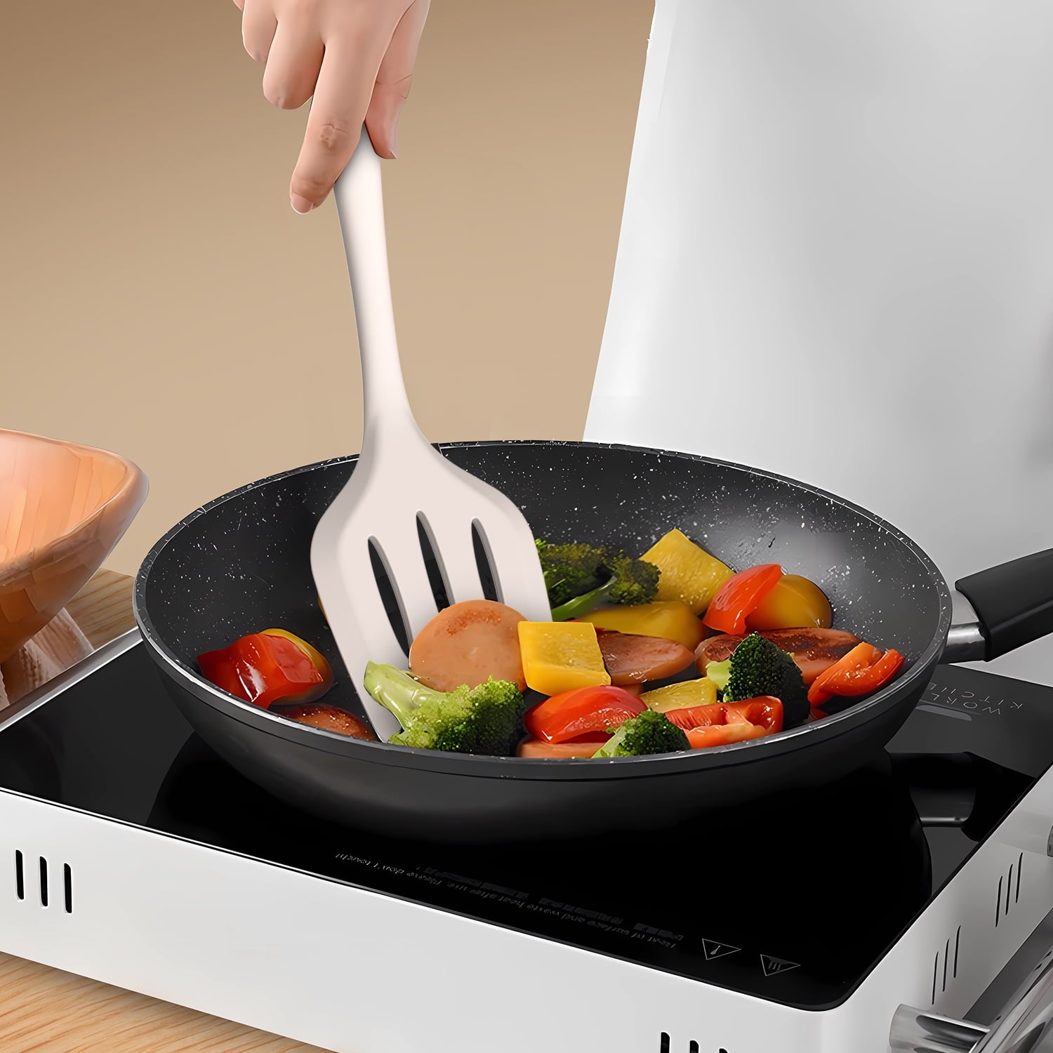 Black Silicone Cooking Utensils Set - 446°F Kitchen Utensils,Turner Tongs,Spatula,Spoon,Brush,Whisk,Kitchen Utensil Gadgets Tools Set for Nonstick Cookware, (BPA Free)