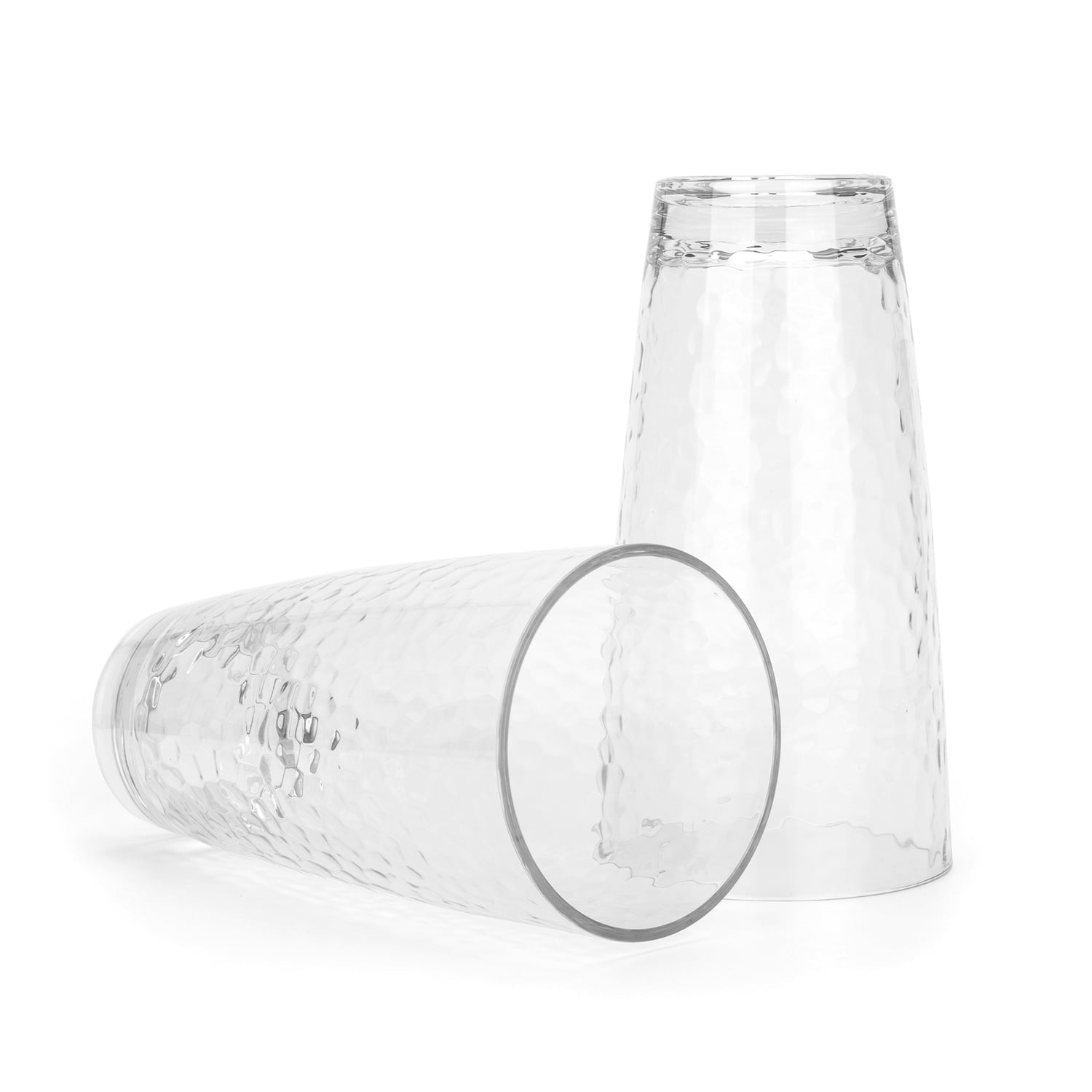 26-Ounce Large Acrylic Glasses Plastic Tumbler/Drinking Cups,Set of 6 Multi-Hammered Style,BPA Free