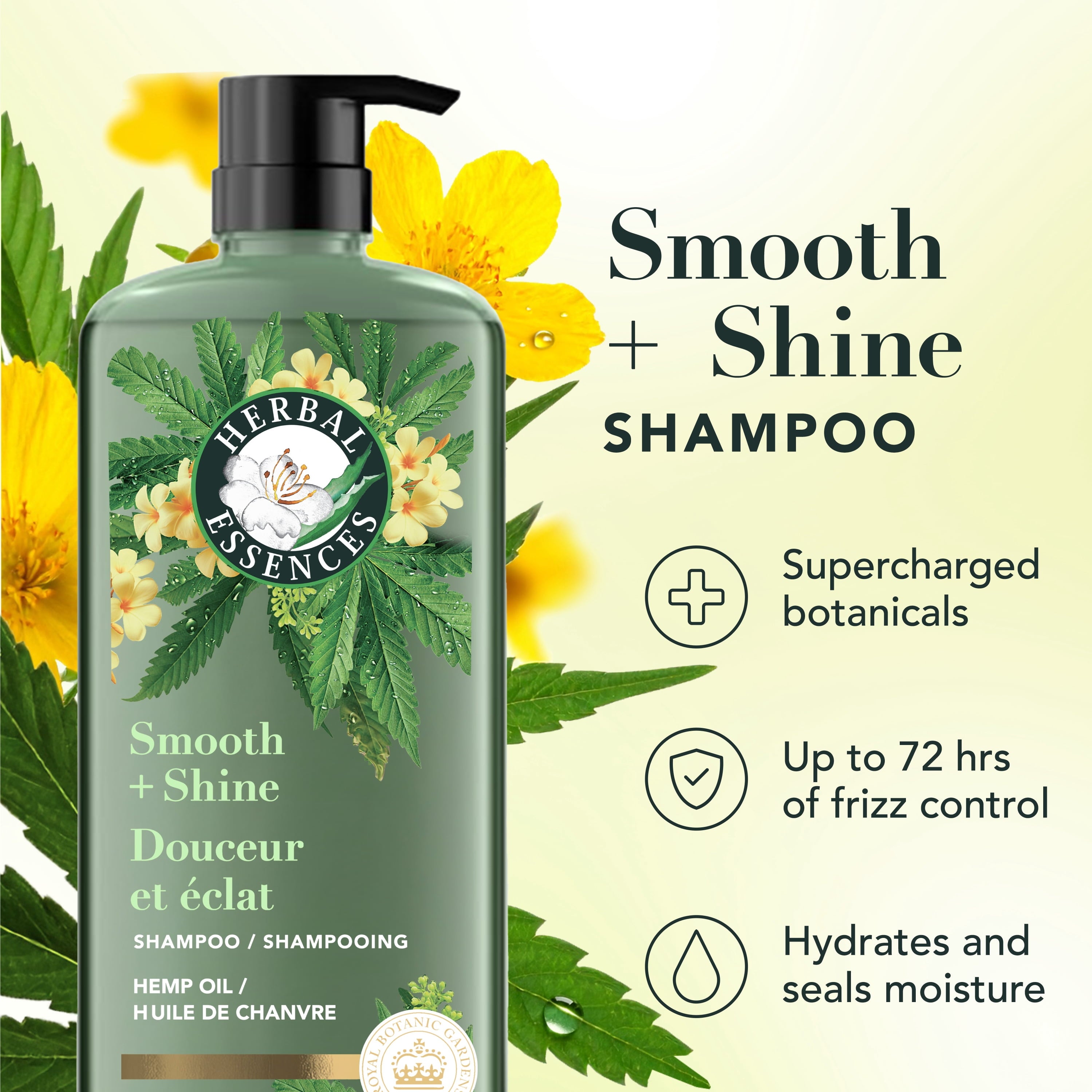 Smooth + Shine Hemp Sulfate Free Shampoo, 20.2 fl oz