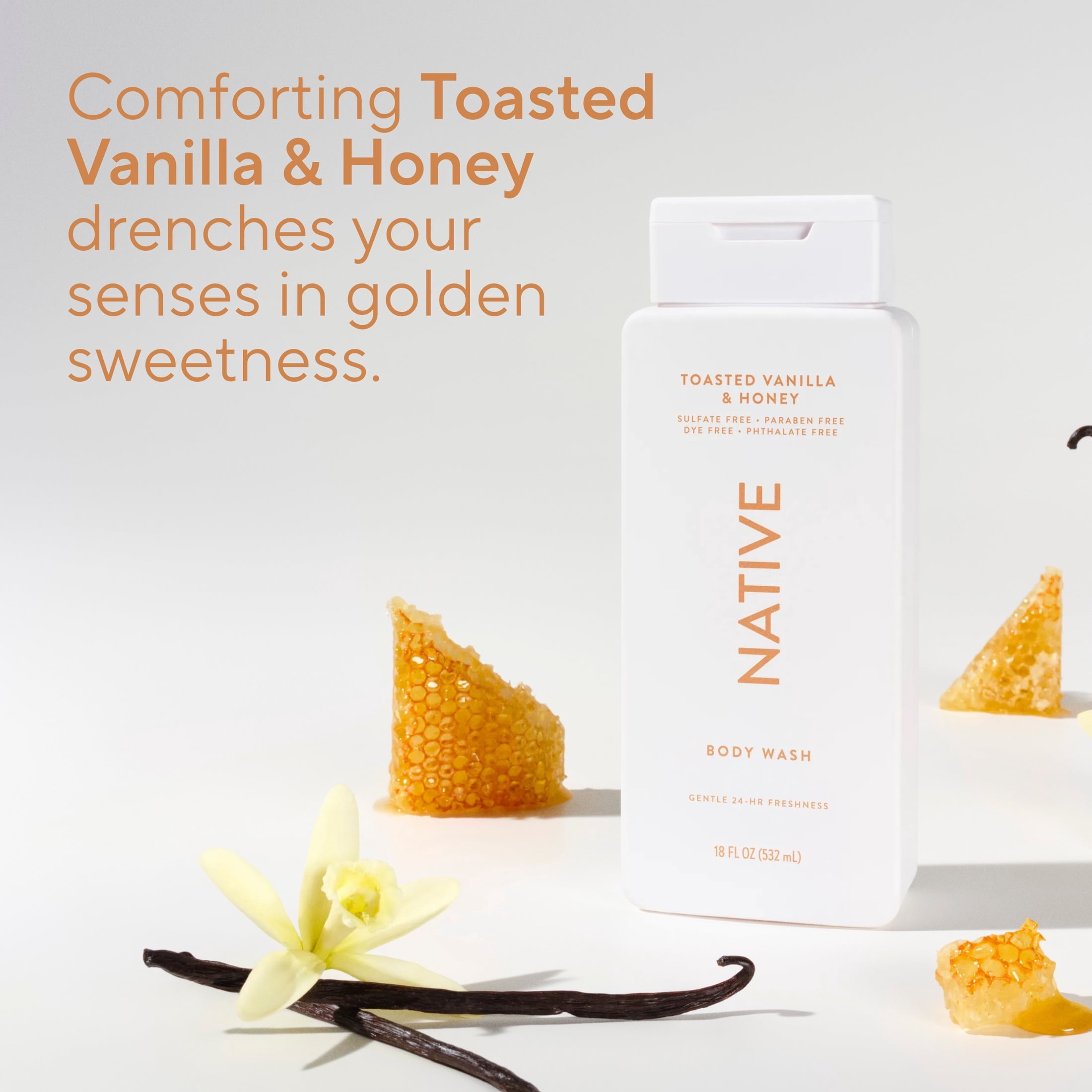 Body Wash Toasted Vanilla &amp; Honey, 18oz
