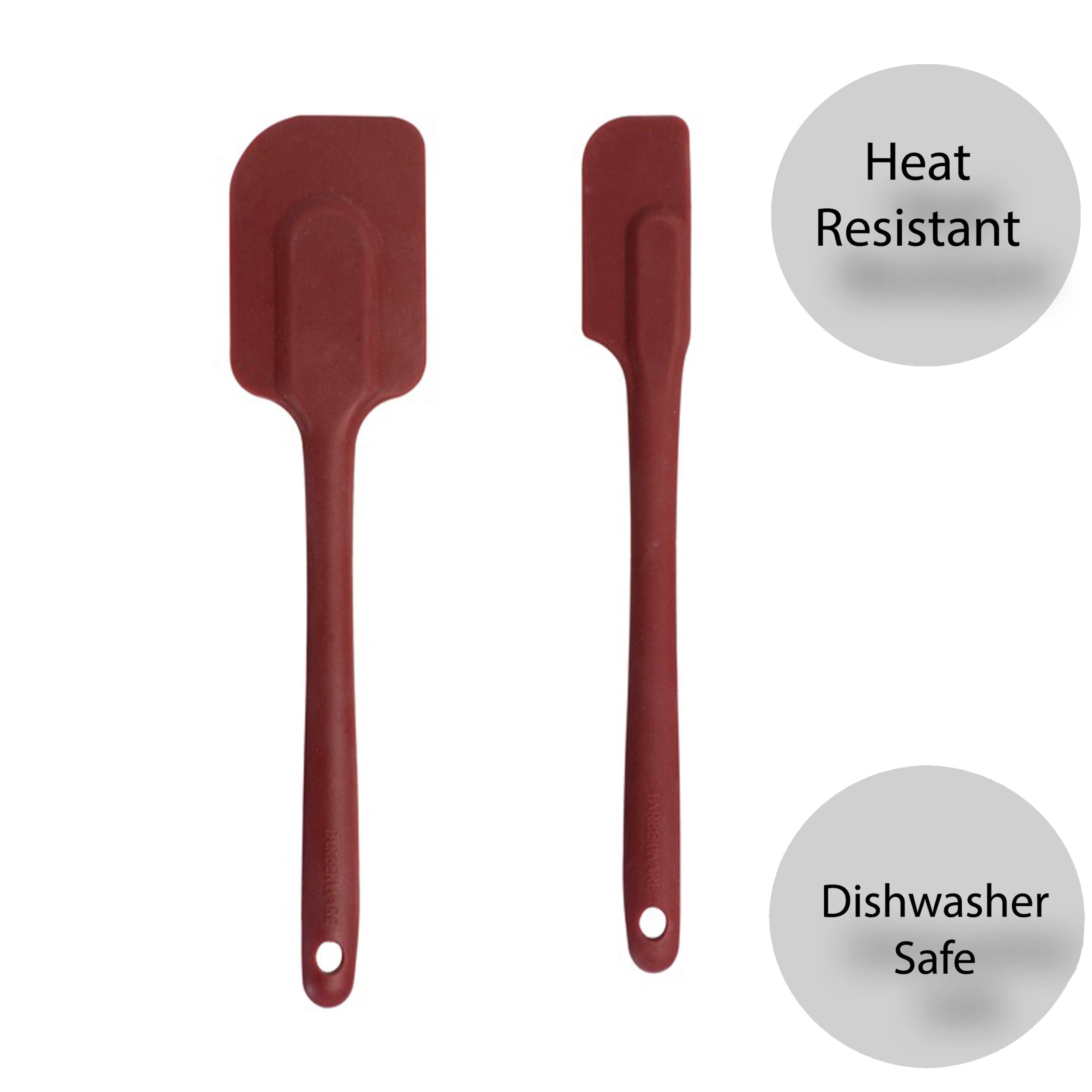 10 &amp; 10.5 in Silicone Solid Kitchen Spatula Set Red