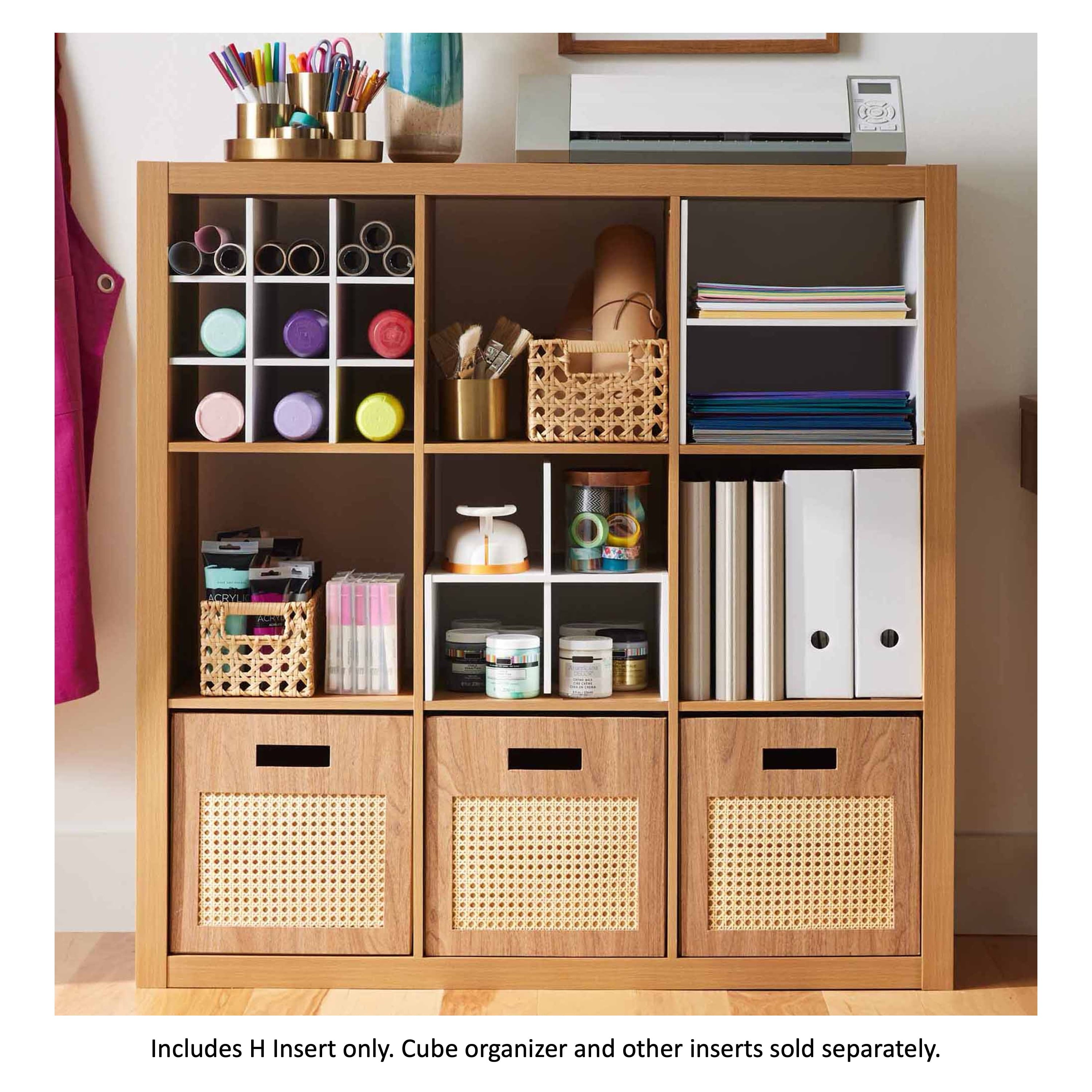 Better Homes &amp; Gardens H Shelf Insert for Cube Organizers, White Texture