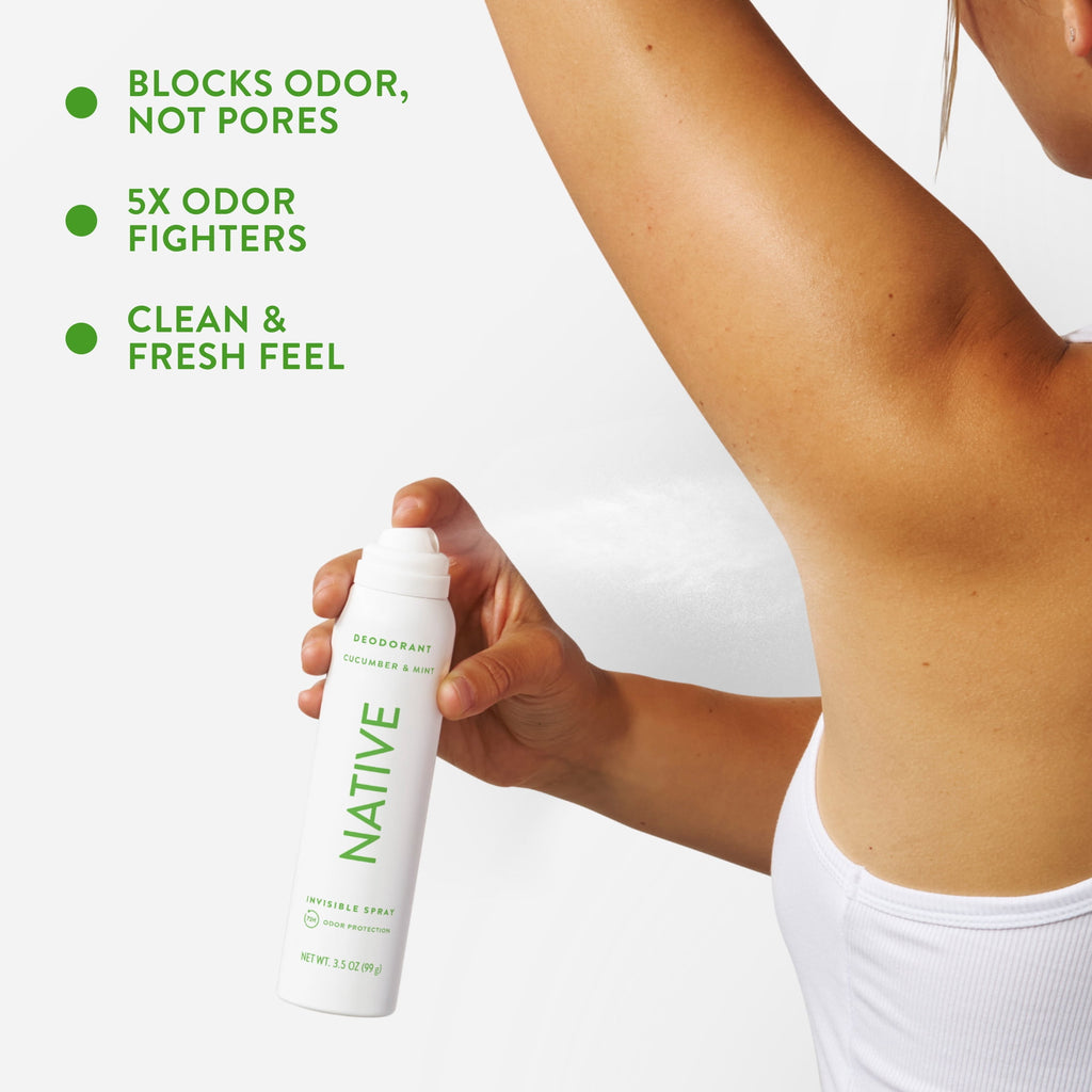 Aluminum Free Deodorant Spray For Women, 72 Hour Deodorant Spray, Cucumber &amp; Mint, 3.5oz