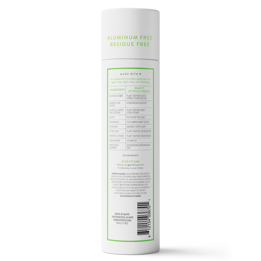 Aluminum Free Deodorant Spray For Women, 72 Hour Deodorant Spray, Cucumber &amp; Mint, 3.5oz