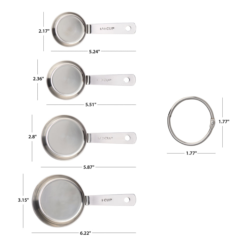 Kitchen Stainless Steel 4-Piece Nesting Measuring Cups