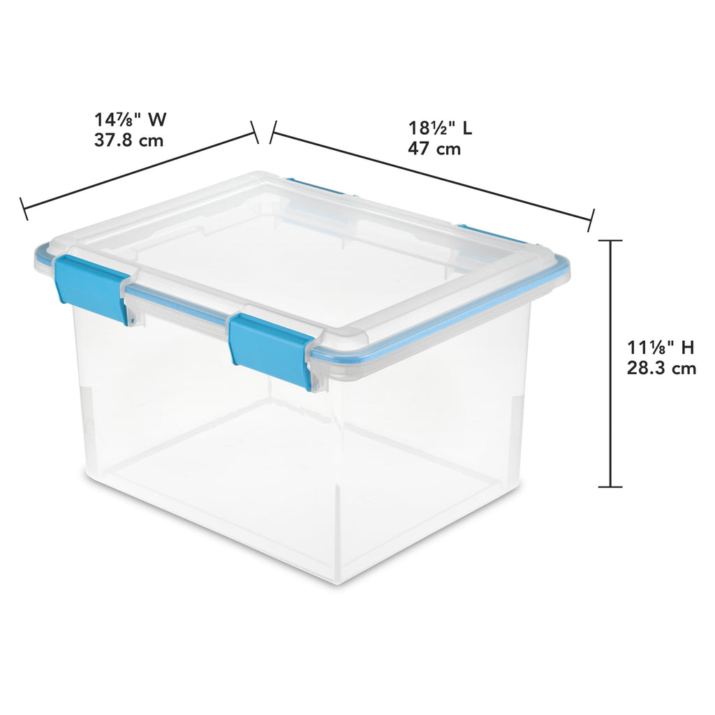 7.5 Quart Clear Plastic Storage Box with Latching Lids, (6 Pack)