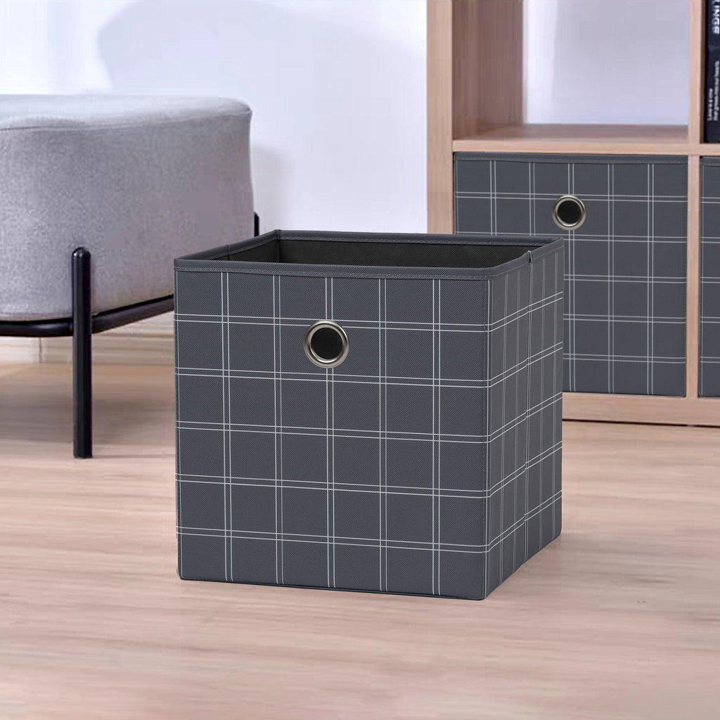 Collapsible Fabric Cube Storage Bin, Rich Black