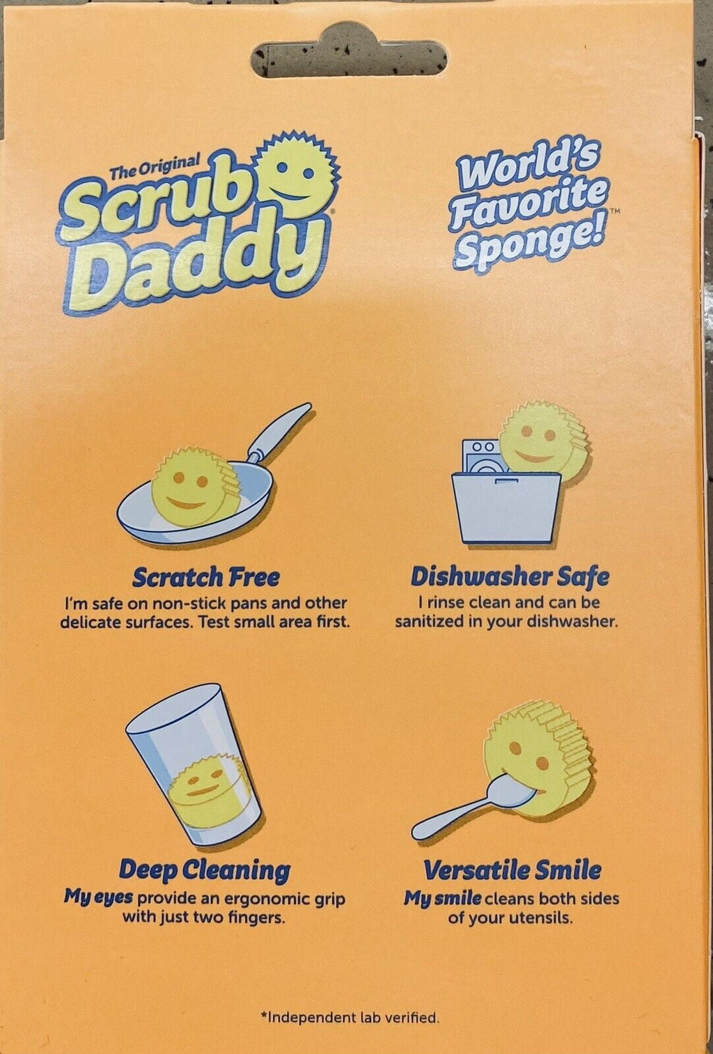THE ORIGINAL Scrub Daddy Non-Scratch FlexTexture Dish Sponge YELLOW Smiley Face