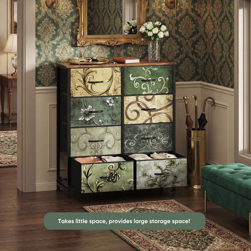 8-Drawer Fabric Dresser Storage Chest for Bedroom, Closet, Entryway, Storage Furniture for Adults, Black