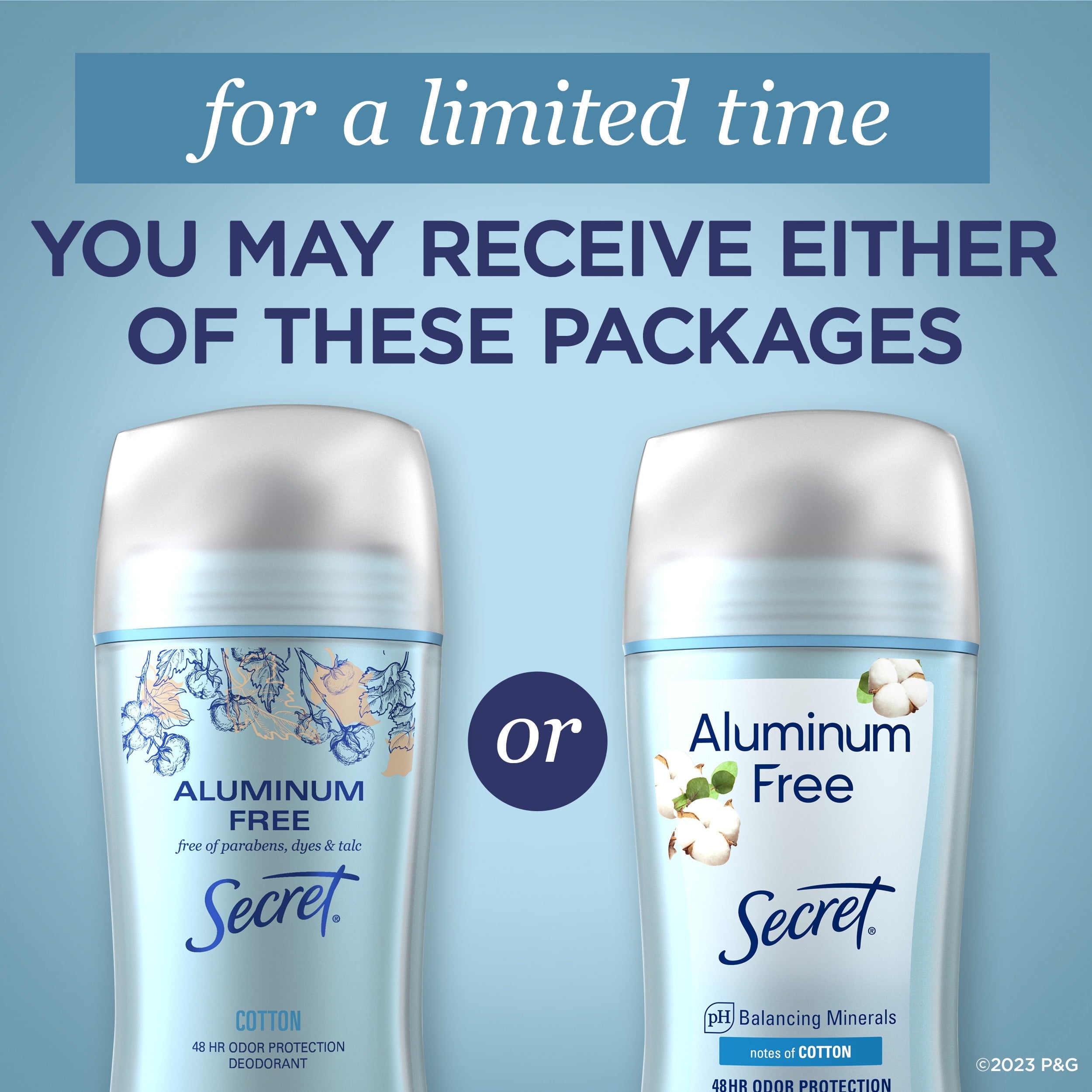 Aluminum Free Women's Deodorant Solid, Cotton, 2.4 oz