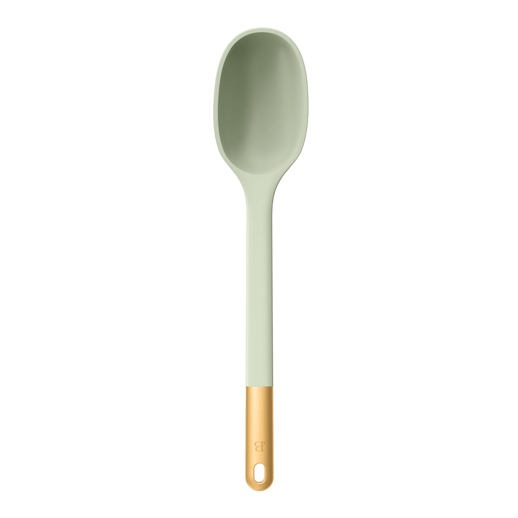 6-Piece Silicone Tool Set with Ceramic Crock, Porcini Taupe by Drew Barrymore