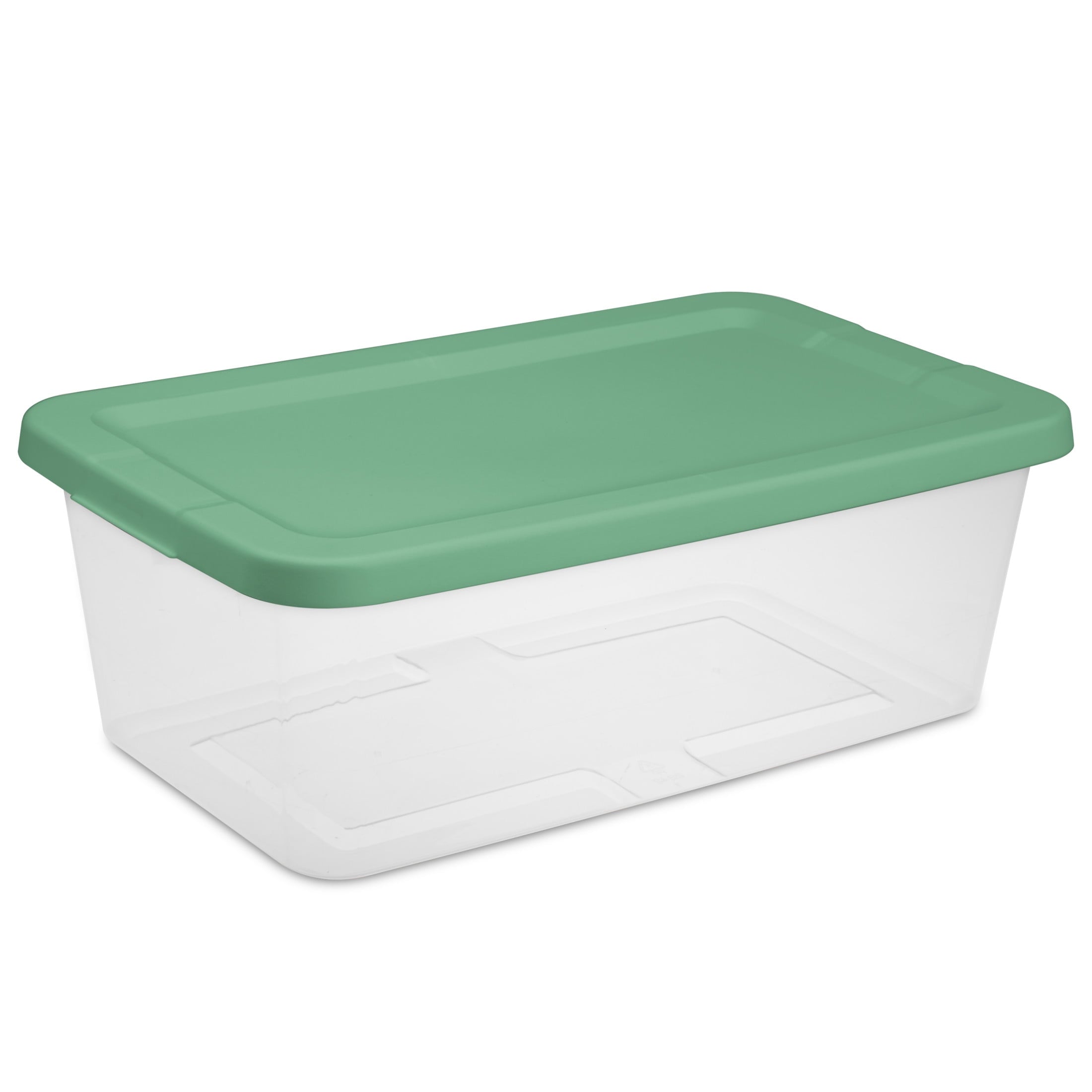 Set of (10) 6 Quart Small Storage Bins, Clear Plastic Storage Containers with Snap-on Lids, White