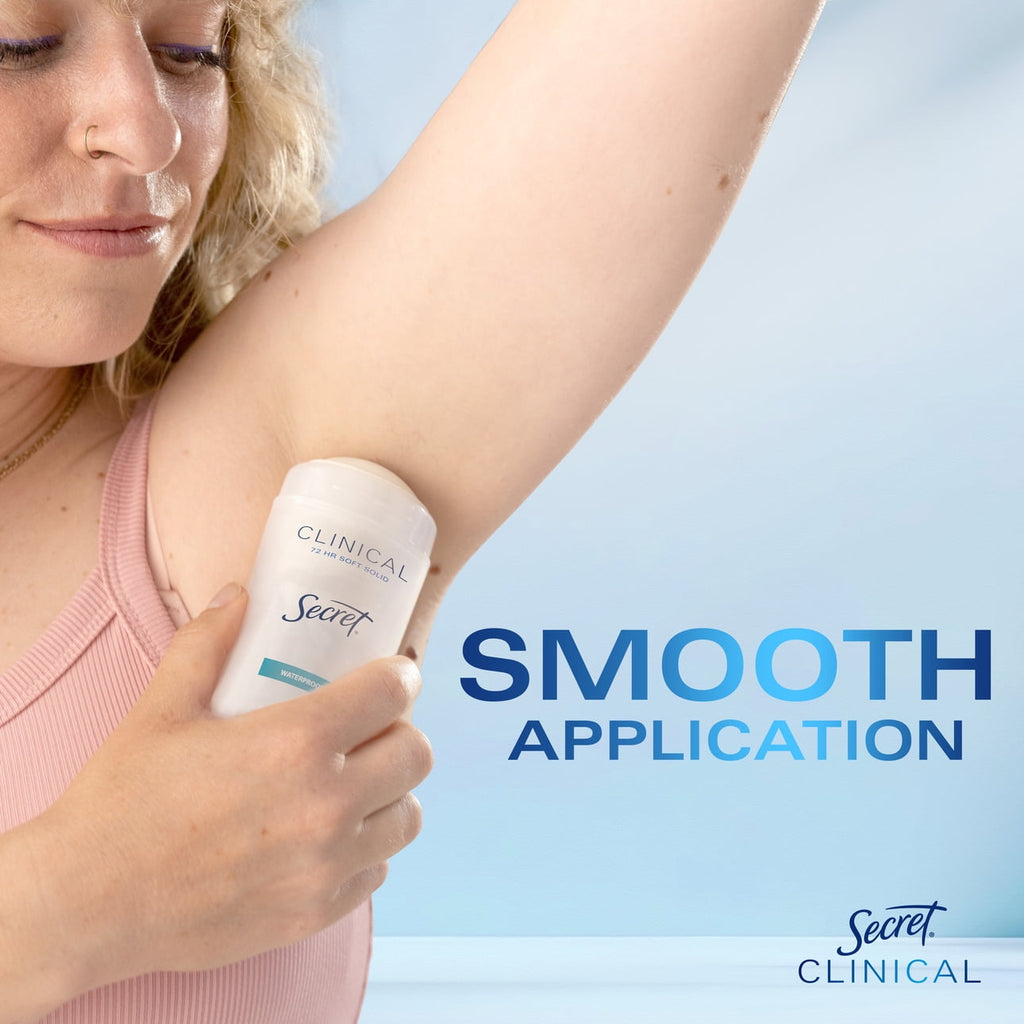 Clinical Antiperspirant Deodorant for Women, 100HR Sweat &amp; Odor Protection, Hyaluronic Acid, Soft Solid, Active Fresh, 2.6 oz