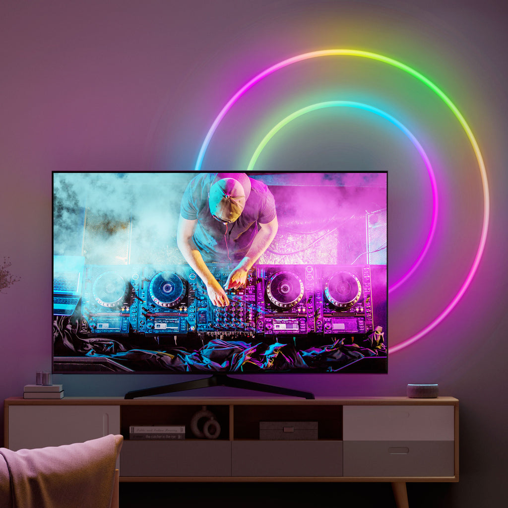 RGBIC Neon Rope LED Light - 64 Scene Modes, 11 Music Modes - 6.5 Ft, Multicolor