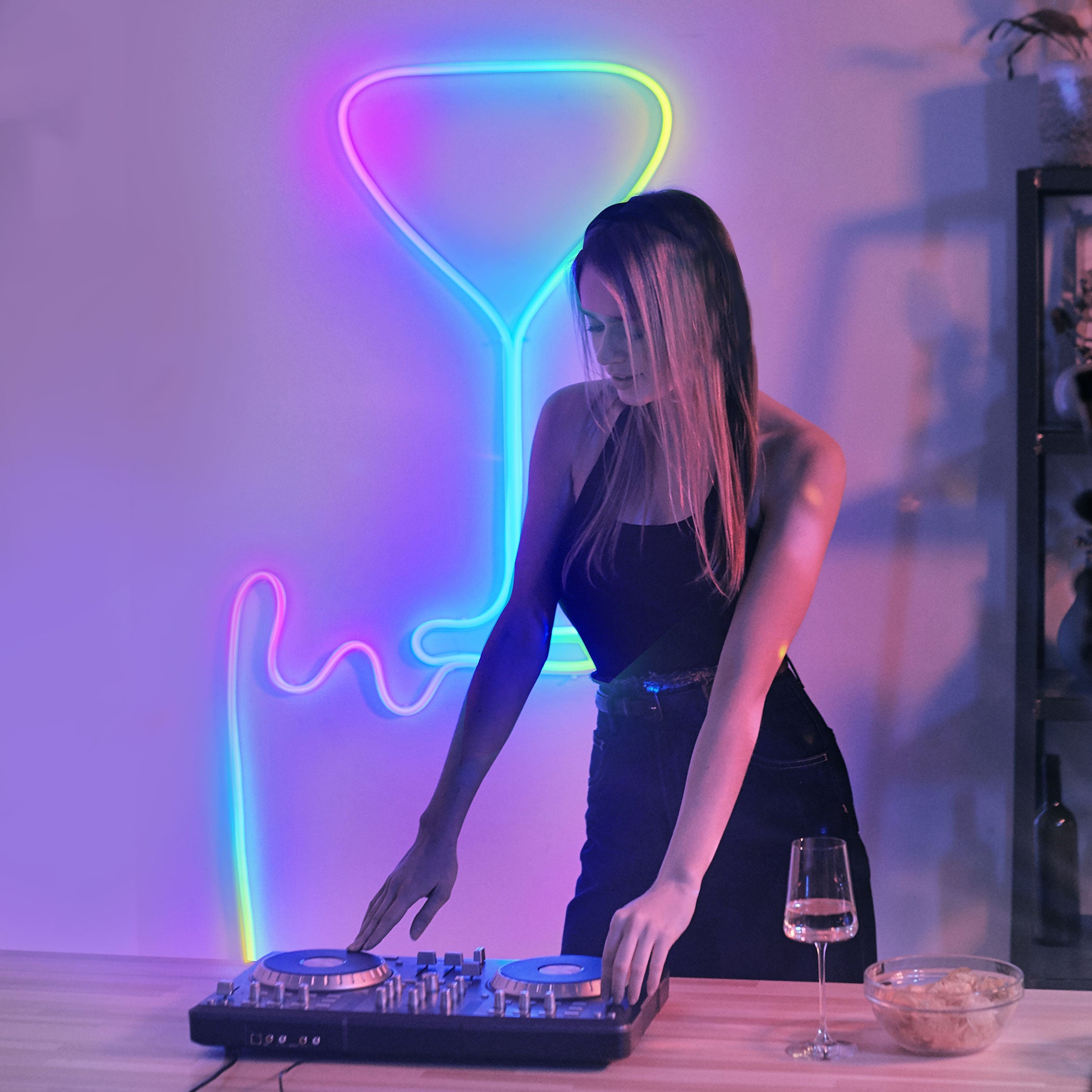 RGBIC Neon Rope LED Light - 64 Scene Modes, 11 Music Modes - 6.5 Ft, Multicolor