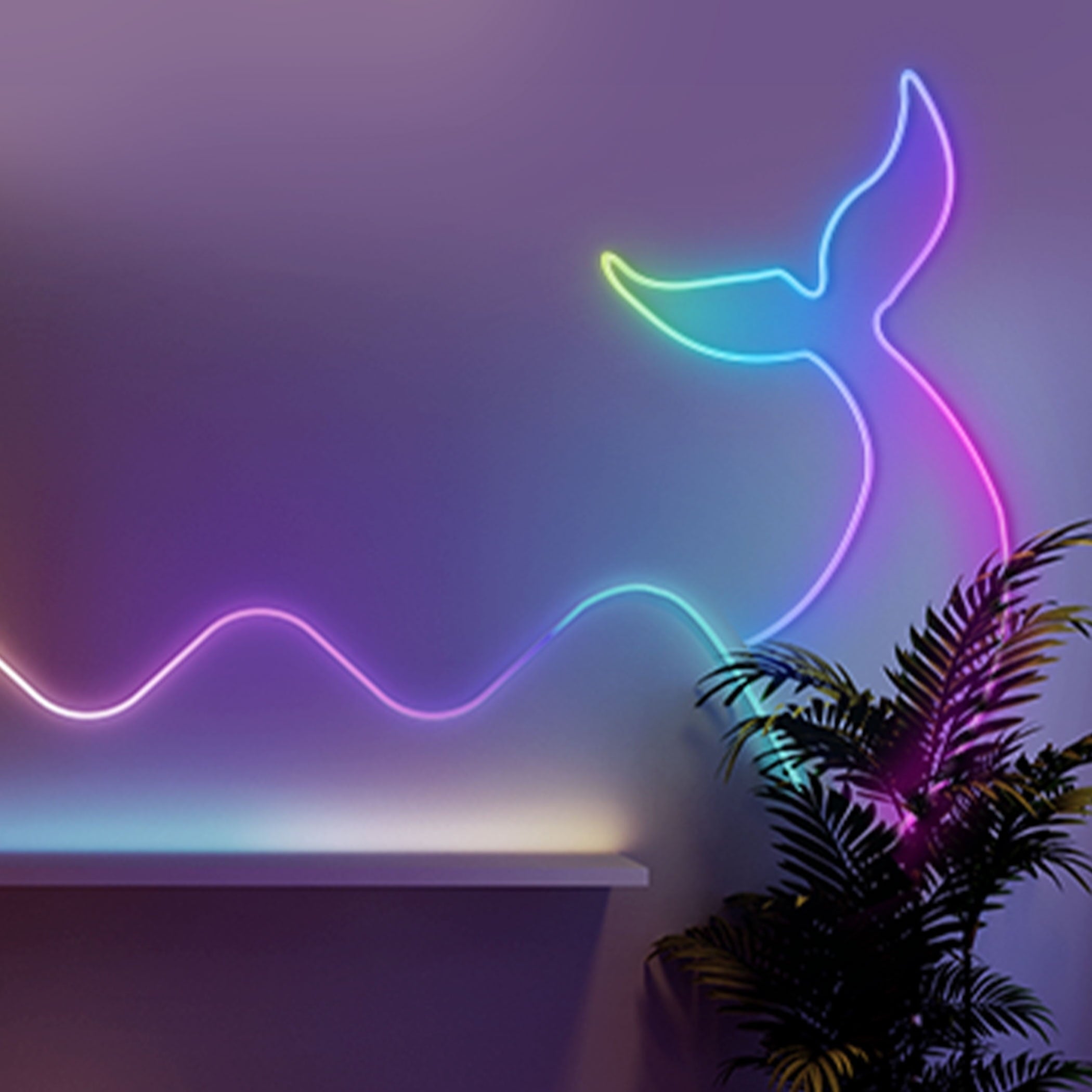 RGBIC Neon Rope LED Light - 64 Scene Modes, 11 Music Modes - 6.5 Ft, Multicolor