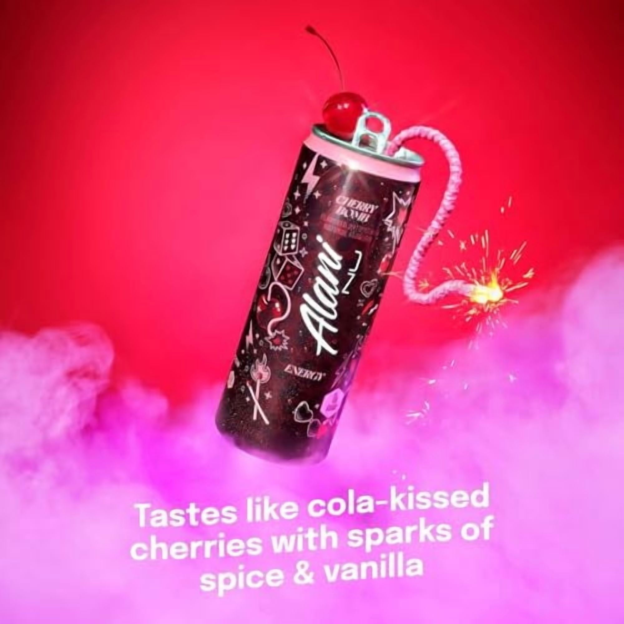 New Alani Energy Drinks Cherry Bomb, Sherbet Swirl, Pink Slush Variety Pack Sugar-Free, Low-Calorie, 200mg Caffeine, Energy Boost Drink 12 fl oz (Pack of 6) Repackaged By * PickAndGo*