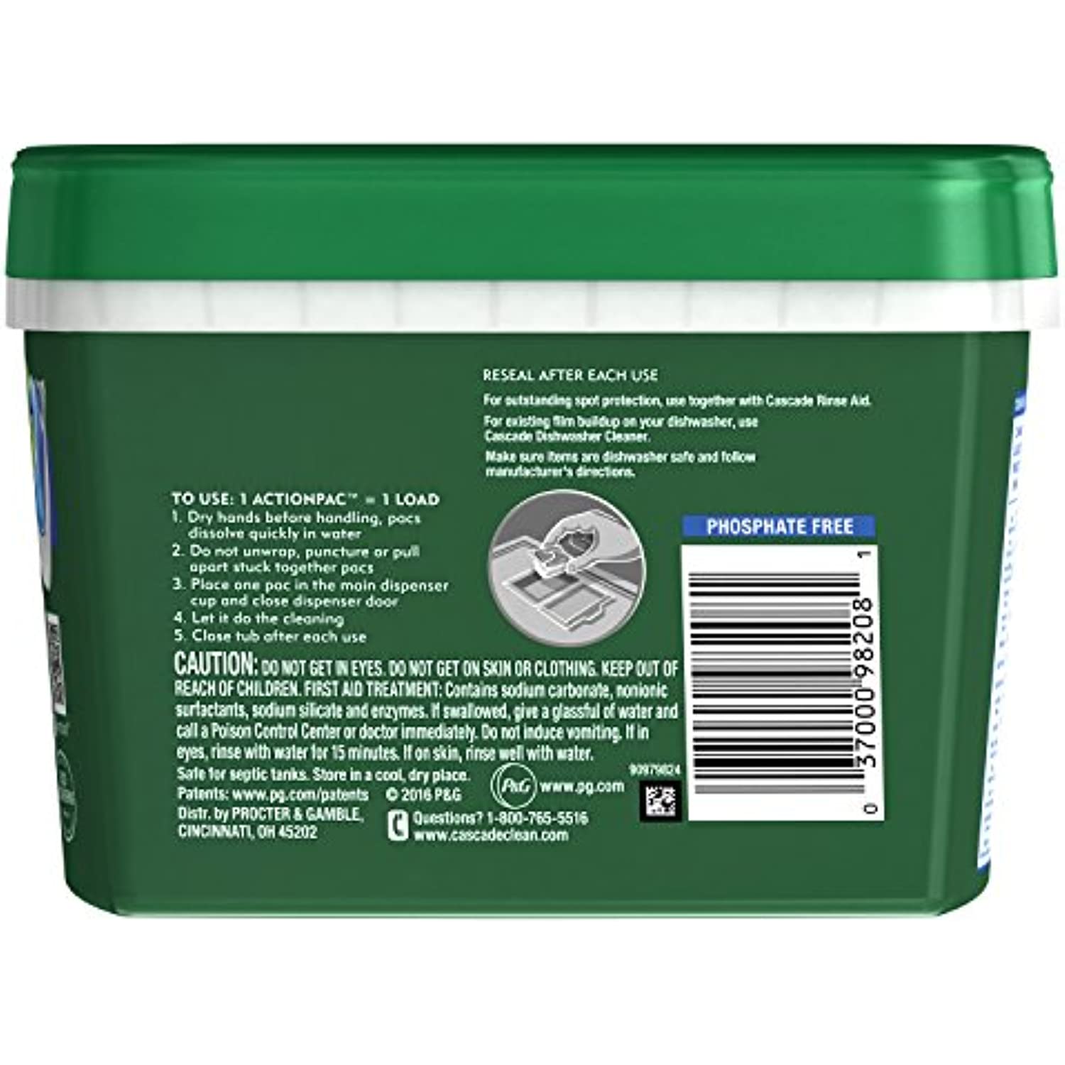 Complete Dishwasher Pods, Actionpacs Dishwasher Detergent, Fresh Scent With Dawn Power, 43 Count