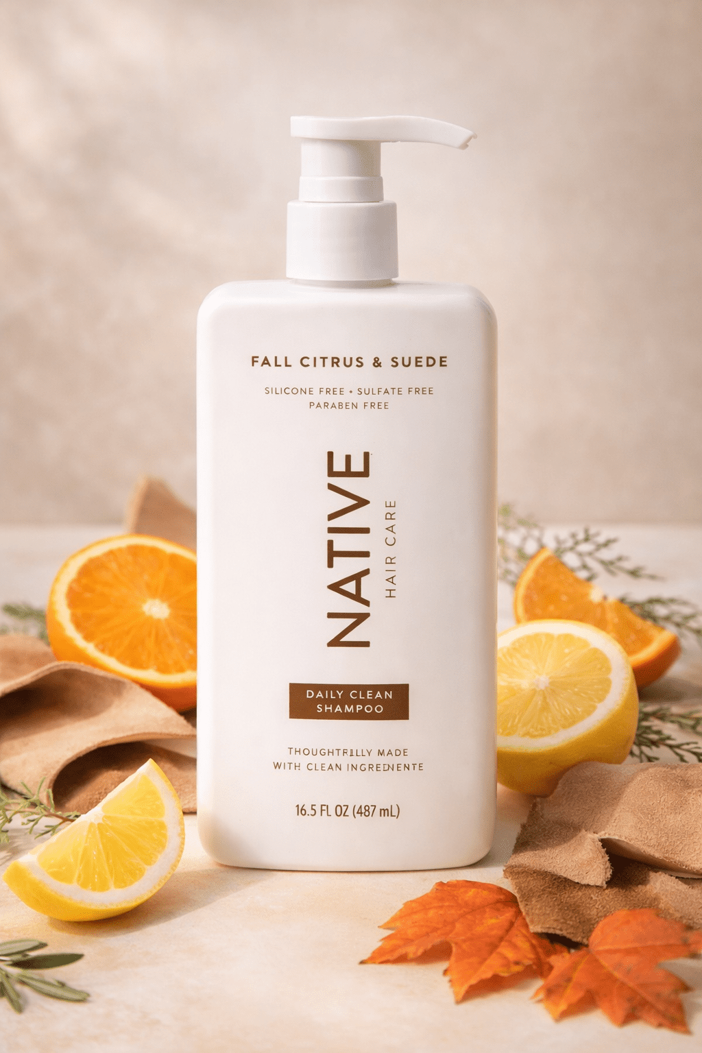 Daily Clean Shampoo, Fall Citrus &amp; Suede Scent, Sulfate Free, Silicone Free, Paraben Free Hair Shampoo, 16.5 fl oz (487 mL)