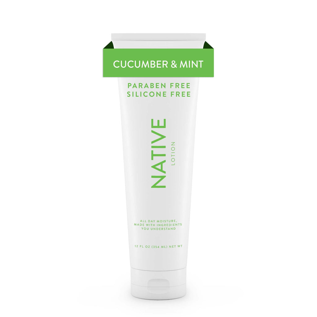Natural Hand and Body Lotion, Cucumber and Mint, Paraben Free, Silicone Free, 12 oz