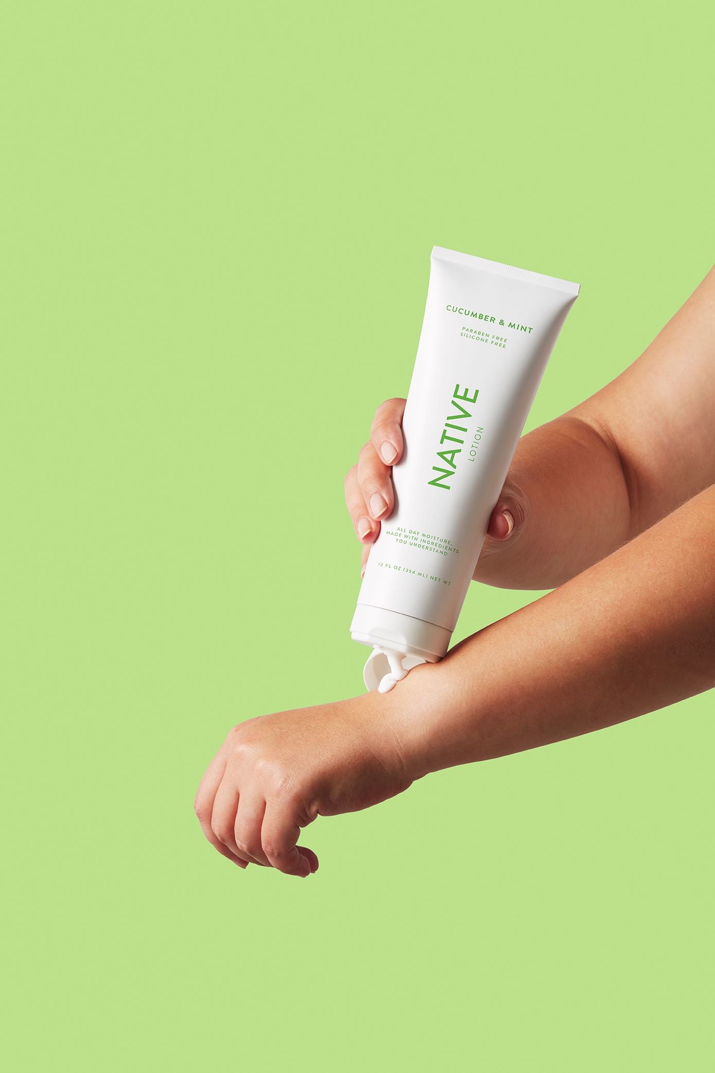 Natural Hand and Body Lotion, Cucumber and Mint, Paraben Free, Silicone Free, 12 oz