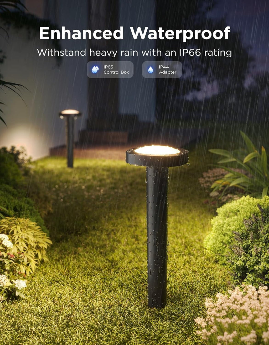 Low Voltage Wired Outdoor Pathway Lights 2, Landscape Lighting with 60+ Scene Modes, IP66 Waterproof for Yard Patio Garden Work with Alexa/Google/Matter