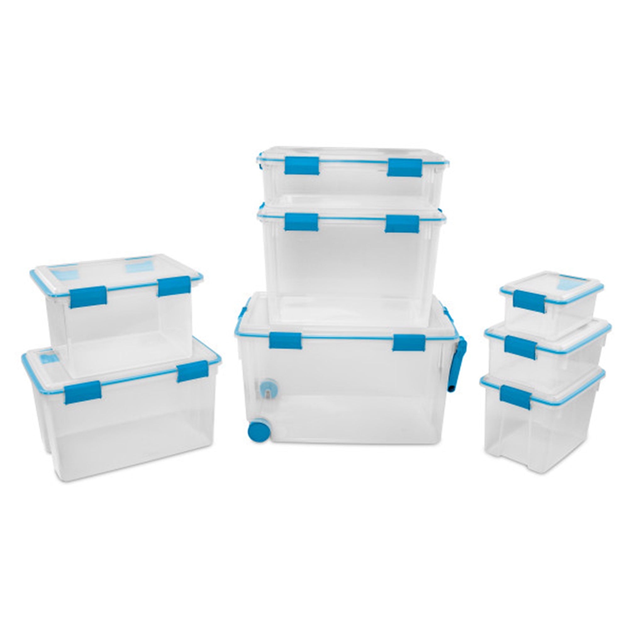 7.5 Quart Clear Plastic Storage Box with Latching Lids, (6 Pack)