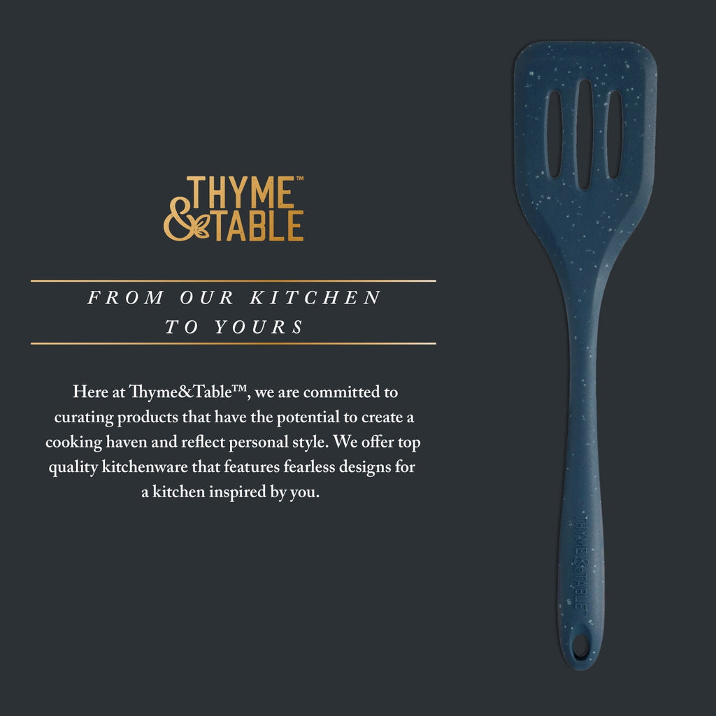 Thyme &amp; Table Silicone Slotted Turner, Speckled Blue