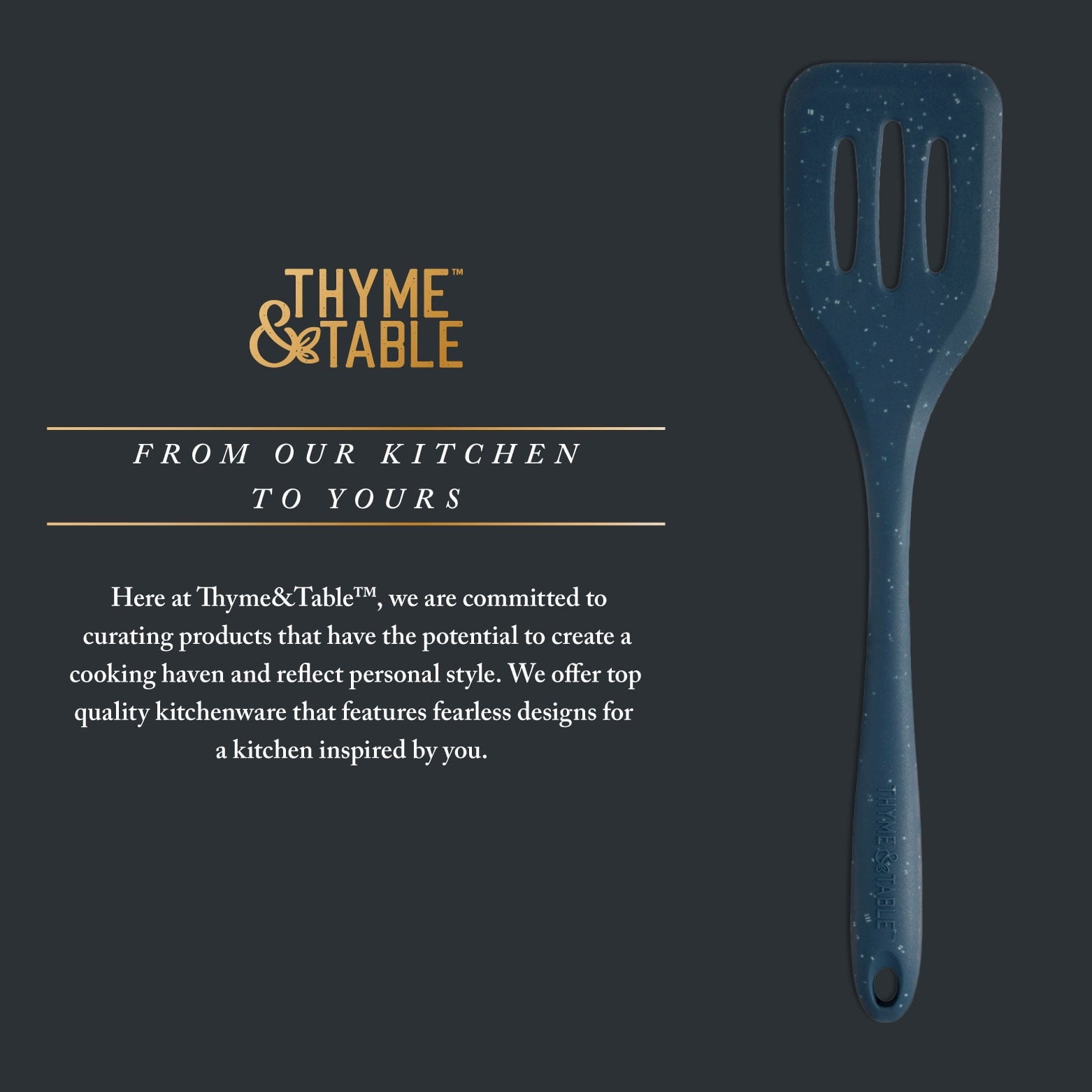 Thyme &amp; Table Silicone Slotted Turner, Speckled Blue