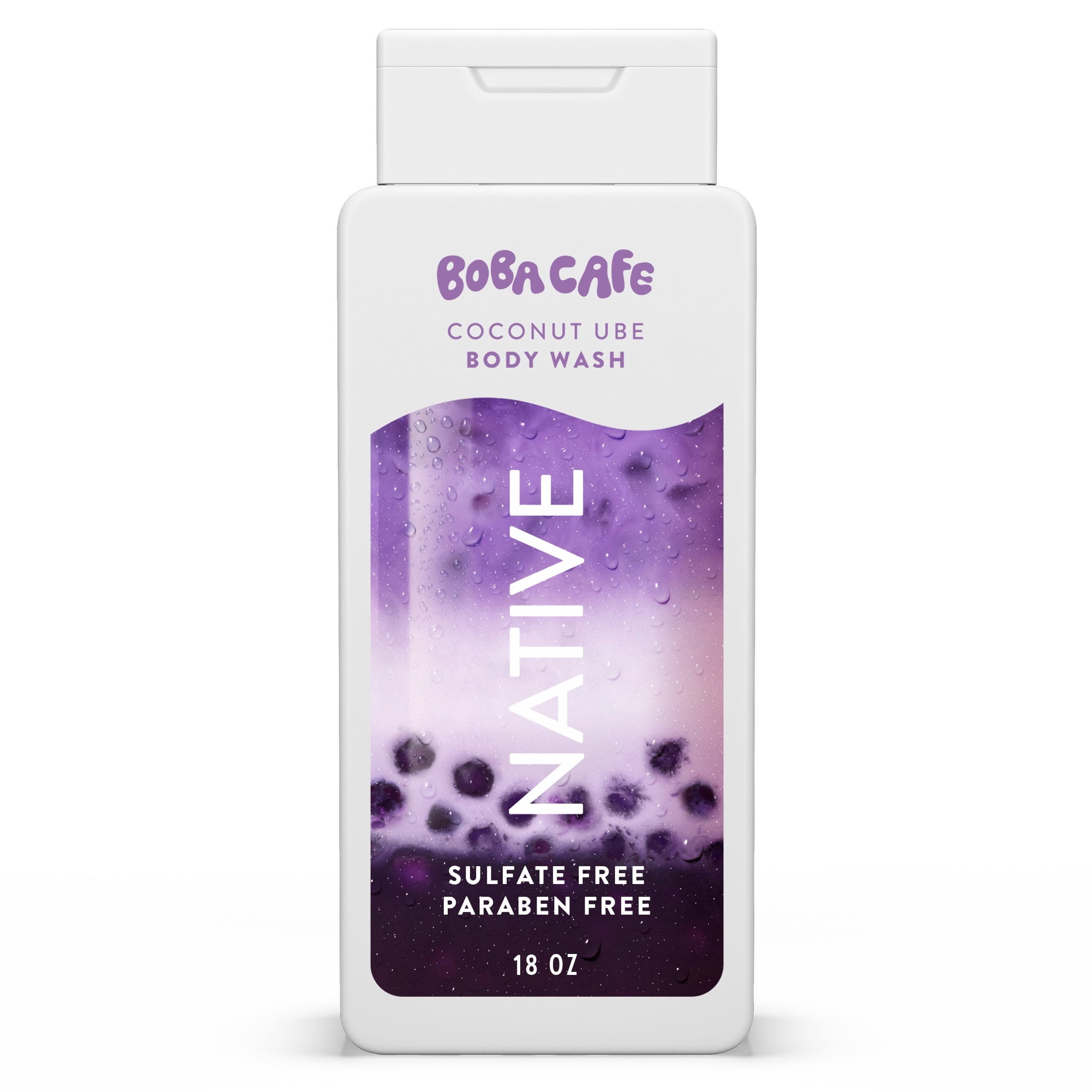 Body Wash, Limited Edition Coconut Ube, Sulfate Free Body Wash for Women &amp; Men, Boba Café, 18 fl oz