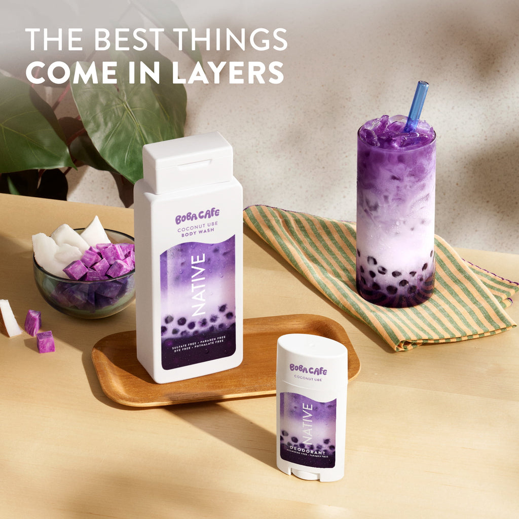 Body Wash, Limited Edition Coconut Ube, Sulfate Free Body Wash for Women &amp; Men, Boba Café, 18 fl oz