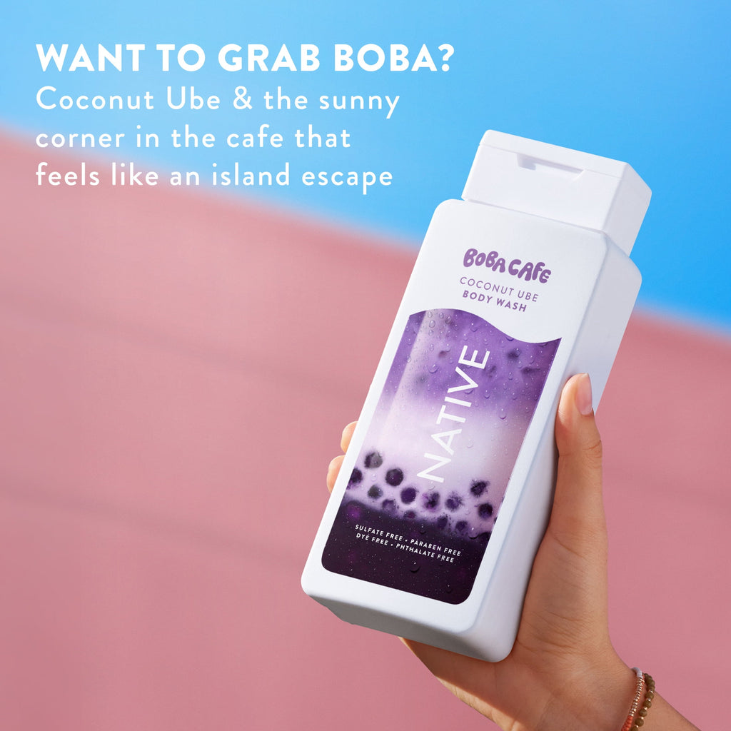 Body Wash, Limited Edition Coconut Ube, Sulfate Free Body Wash for Women &amp; Men, Boba Café, 18 fl oz