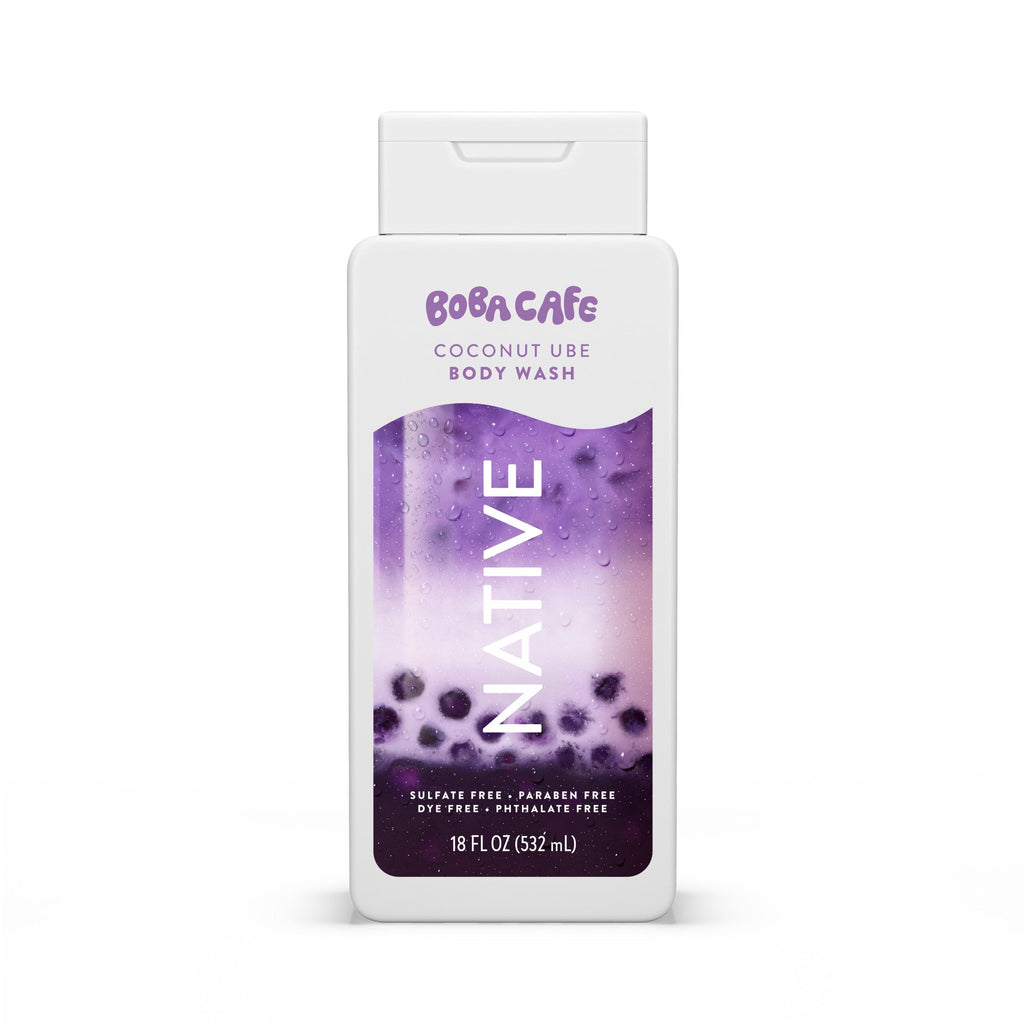 Body Wash, Limited Edition Coconut Ube, Sulfate Free Body Wash for Women &amp; Men, Boba Café, 18 fl oz