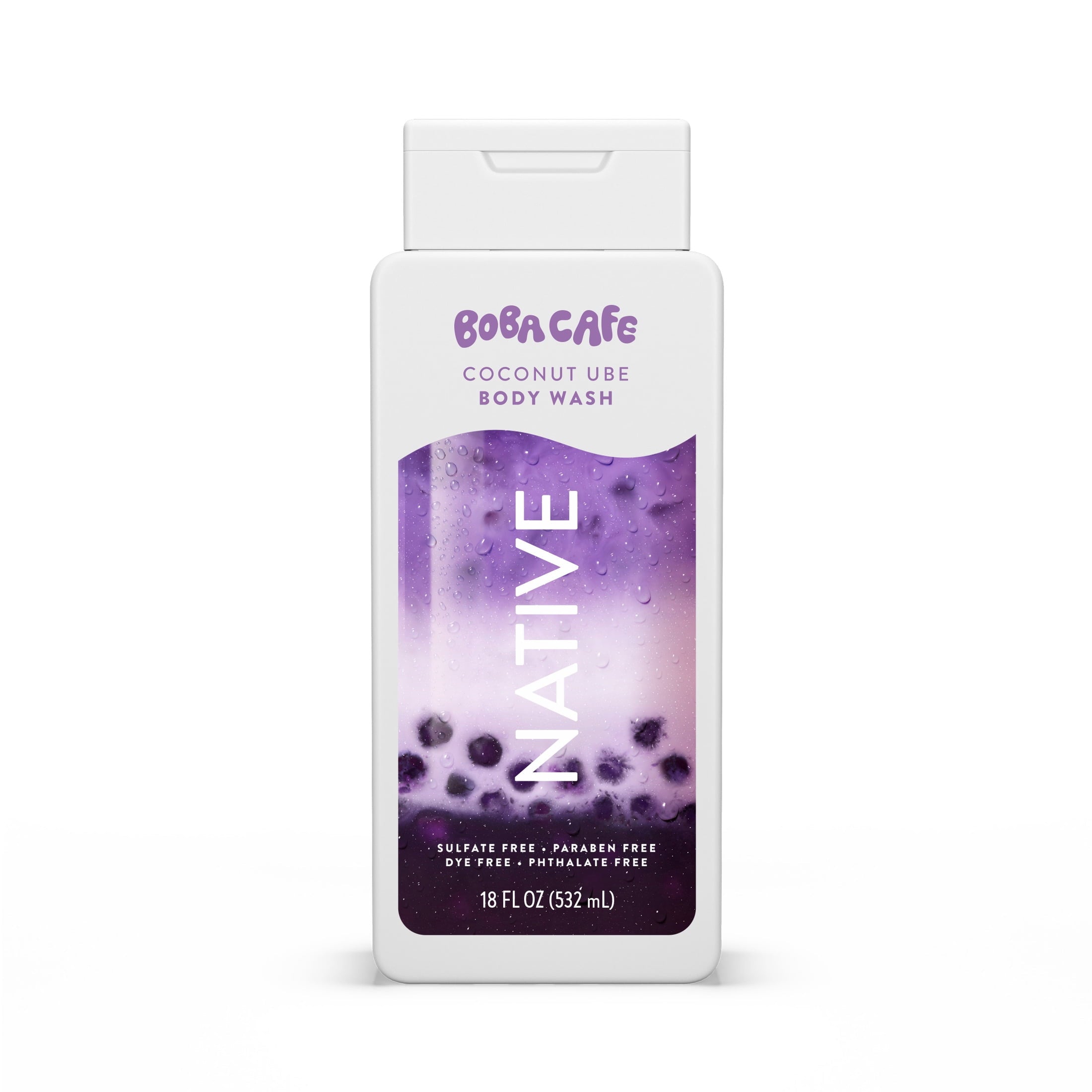 Body Wash, Limited Edition Coconut Ube, Sulfate Free Body Wash for Women &amp; Men, Boba Café, 18 fl oz
