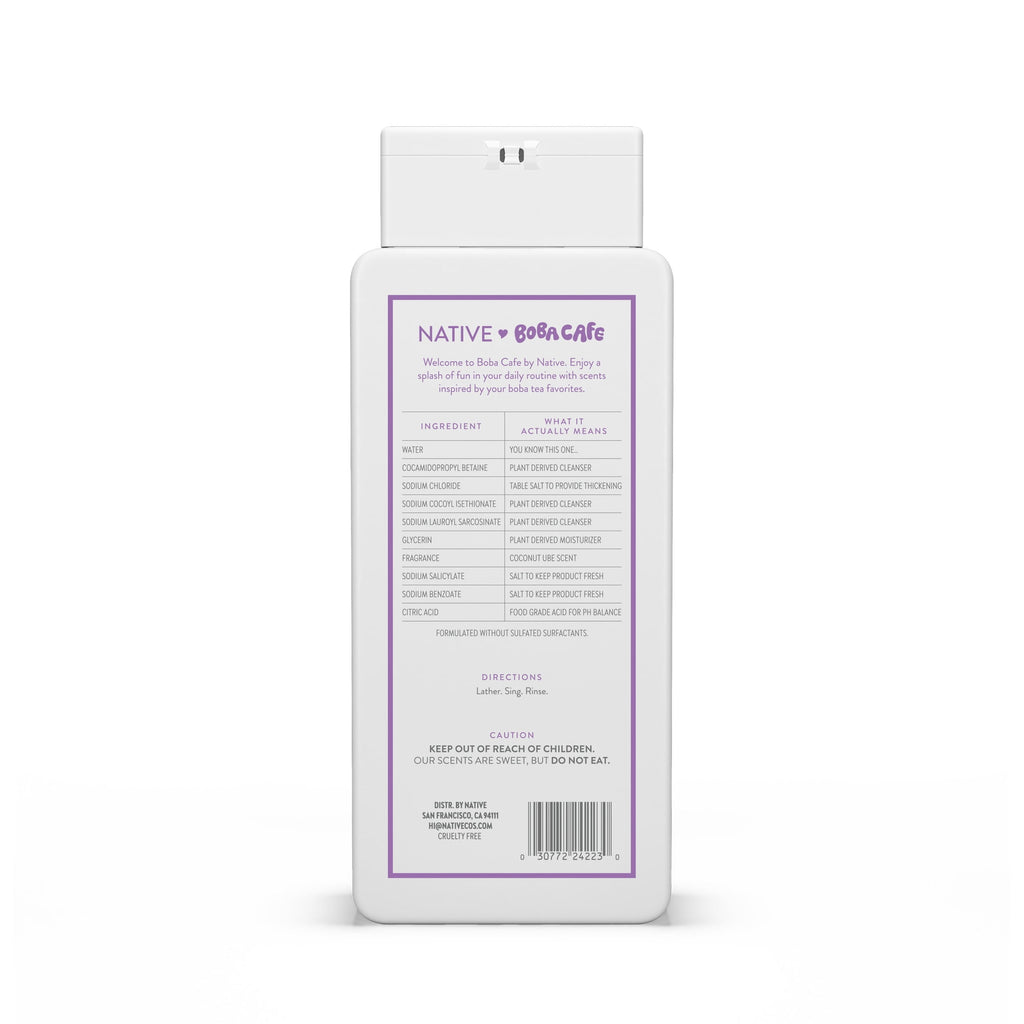 Body Wash, Limited Edition Coconut Ube, Sulfate Free Body Wash for Women &amp; Men, Boba Café, 18 fl oz