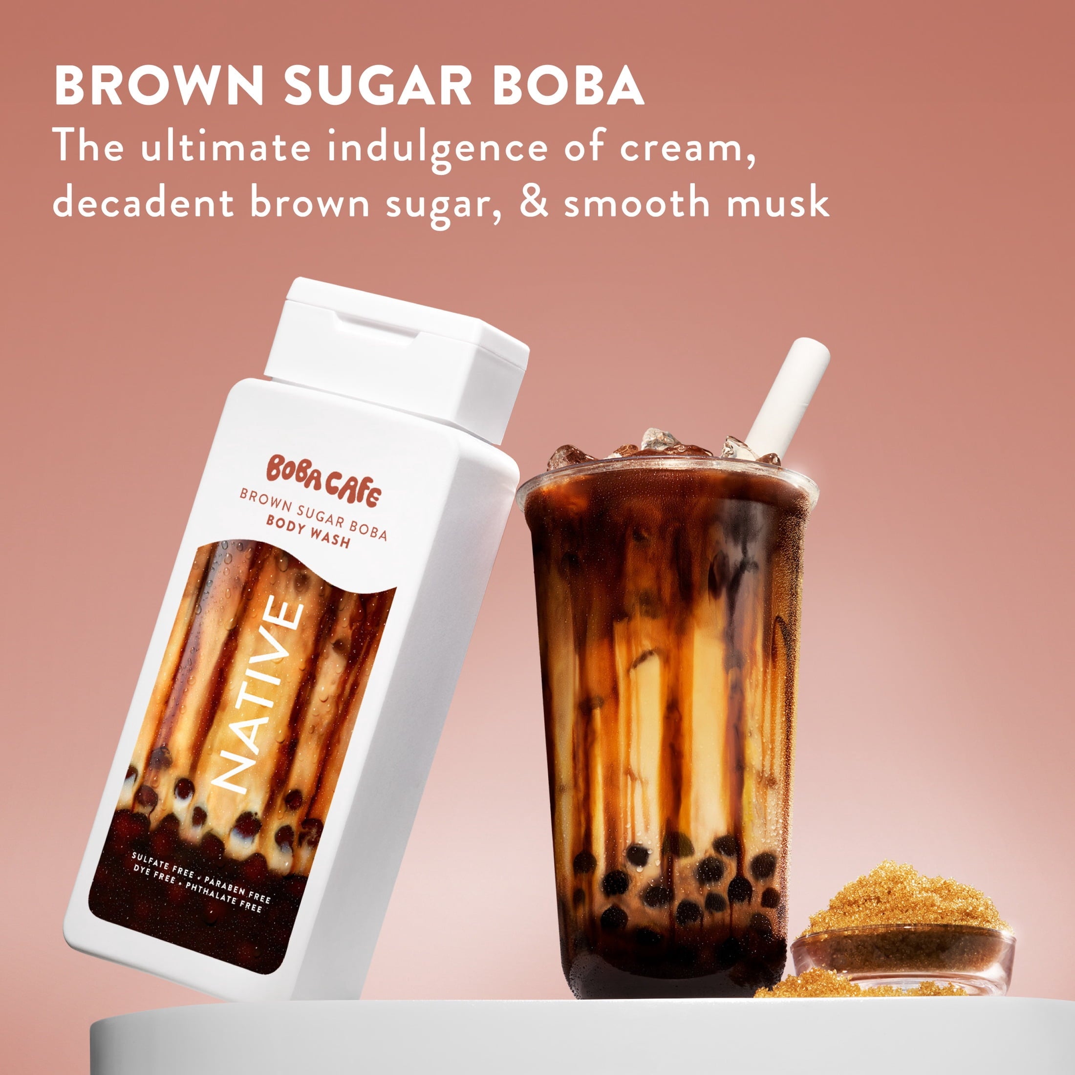 Body Wash, Limited Edition Coconut Ube, Sulfate Free Body Wash for Women &amp; Men, Boba Café, 18 fl oz
