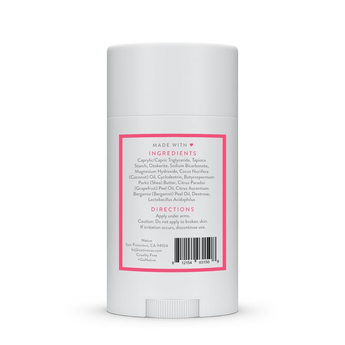 2X - Native Deodorant - Grapefruit Bergamot - Aluminum Free - 2.65 oz