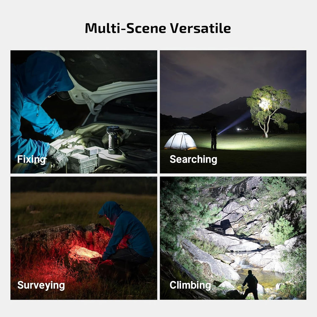 Marauder Mini 2 Bright Flashlight 10,000 Lumen with 750 Meters Beam Distance, Rechargeable Light with Dual Charging &amp; 5 Lighting Modes for Outdoor, Camping, Emergencies (Midnight Blue)
