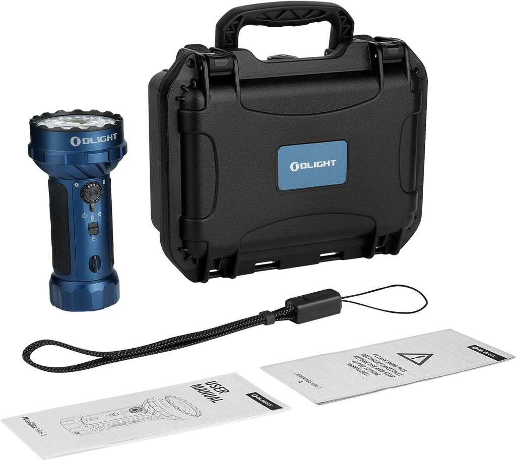 Marauder Mini 2 Bright Flashlight 10,000 Lumen with 750 Meters Beam Distance, Rechargeable Light with Dual Charging &amp; 5 Lighting Modes for Outdoor, Camping, Emergencies (Midnight Blue)