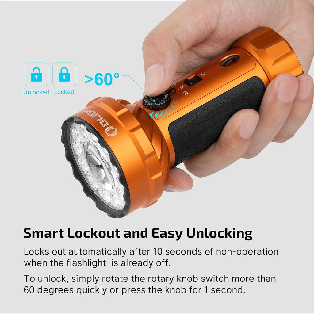 Marauder Mini 2 Bright Flashlight 10,000 Lumen with 750 Meters Beam Distance, Rechargeable Light with Dual Charging &amp; 5 Lighting Modes for Outdoor, Camping, Emergencies (Midnight Blue)
