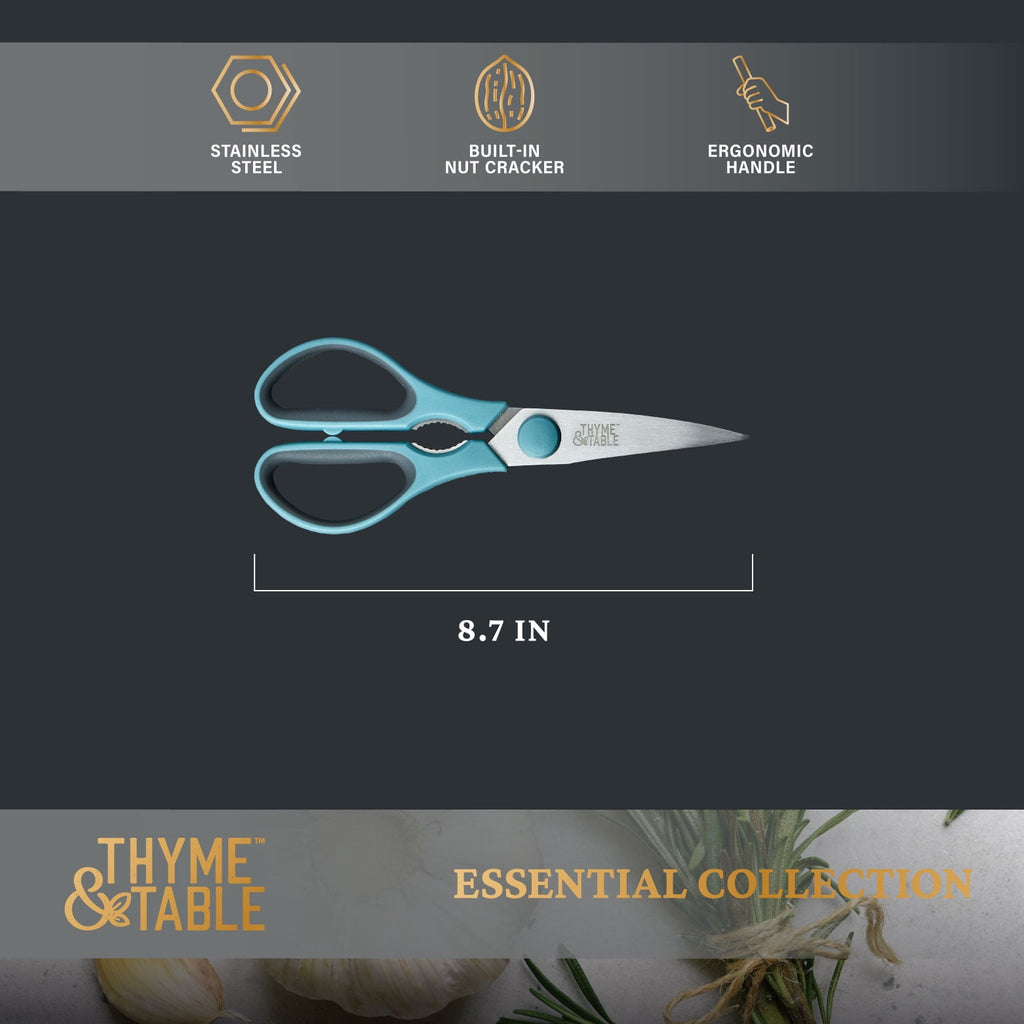 Thyme &amp; Table Stainless Steel Kitchen Shears with Sheath, Blue