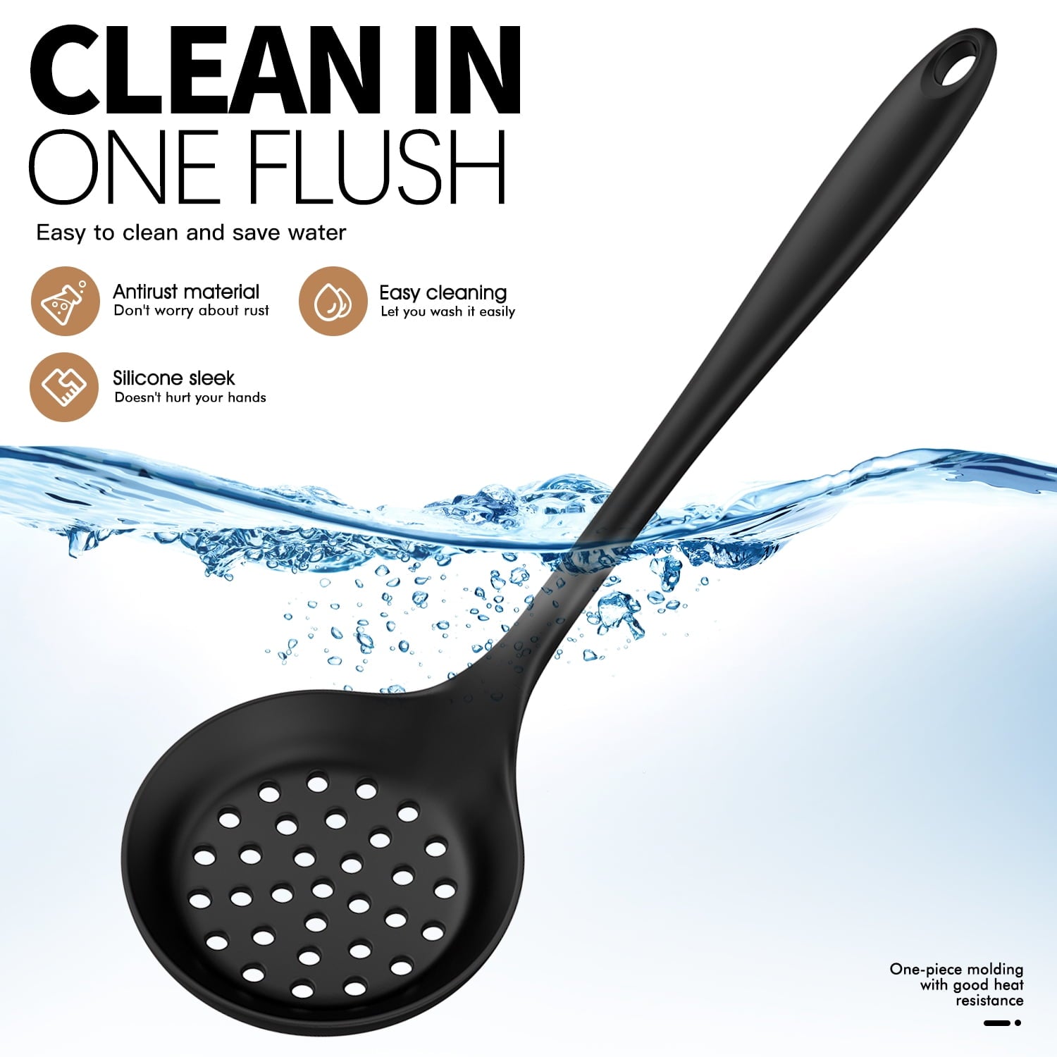 Black Silicone Cooking Utensils Set - 446°F Kitchen Utensils,Turner Tongs,Spatula,Spoon,Brush,Whisk,Kitchen Utensil Gadgets Tools Set for Nonstick Cookware, (BPA Free)