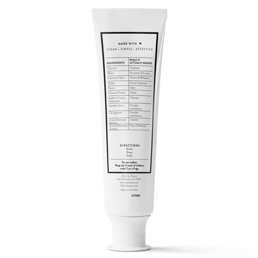 Fluoride Free Toothpaste, Charcoal &amp; Mint Flavor, 4.1 oz, for Adults &amp; Kids 2+