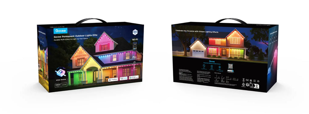 Outdoor Permanent Lights 2 (Elite), Smart Outdoor String Lights for House, H805AA01,RGBIC Smart Outside Lights with 65 Scene Modes,IP67 Waterproof, 100ft for Christmas, Holiday Decorations