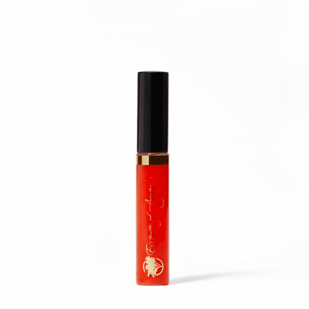of Argan Lip Gloss, Organic, Moisturizing, Plumping, Clear Red