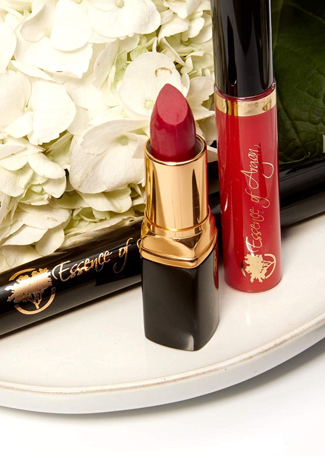 of Argan Lip Gloss, Organic, Moisturizing, Plumping, Clear Red