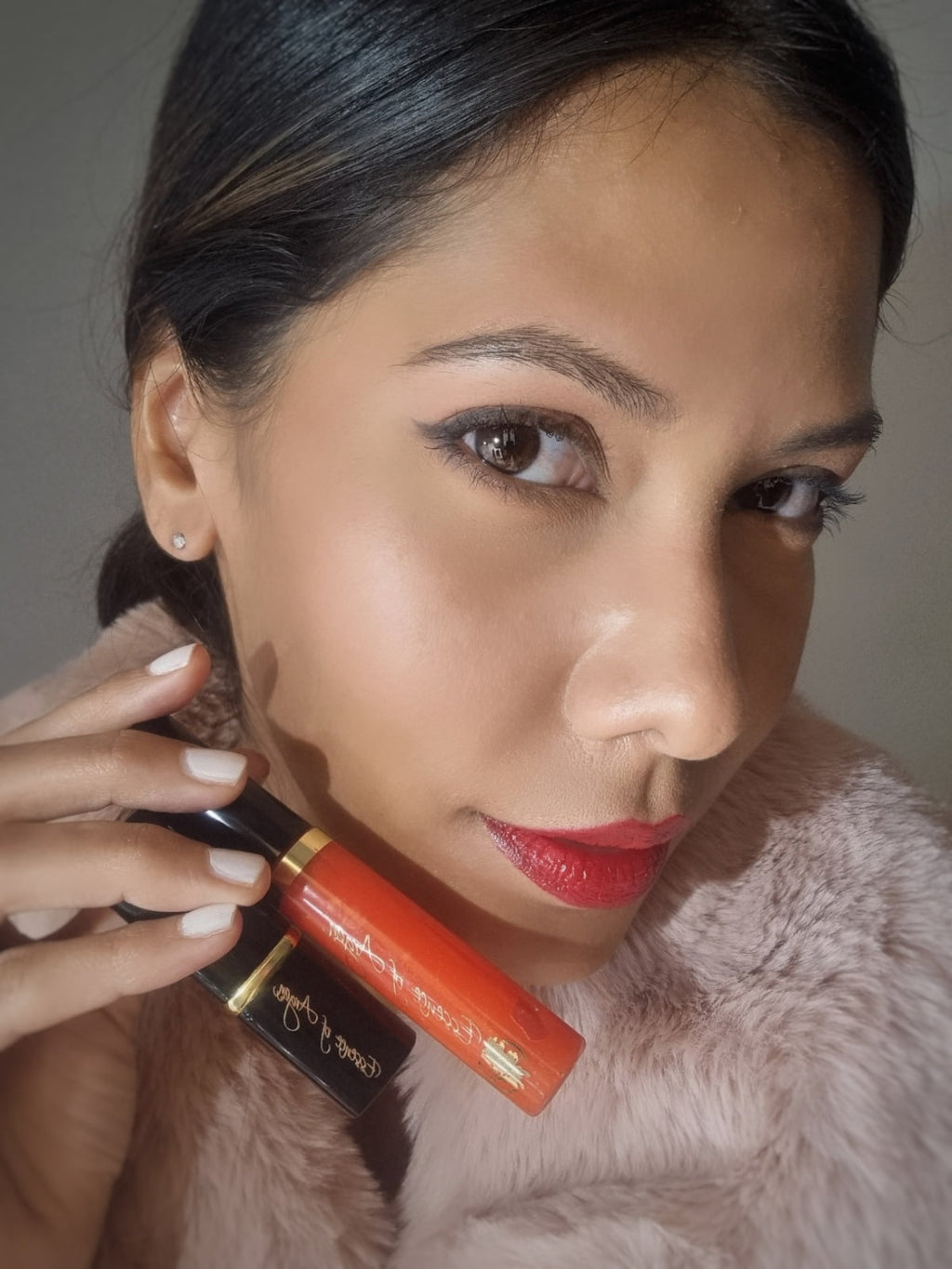 of Argan Lip Gloss, Organic, Moisturizing, Plumping, Clear Red