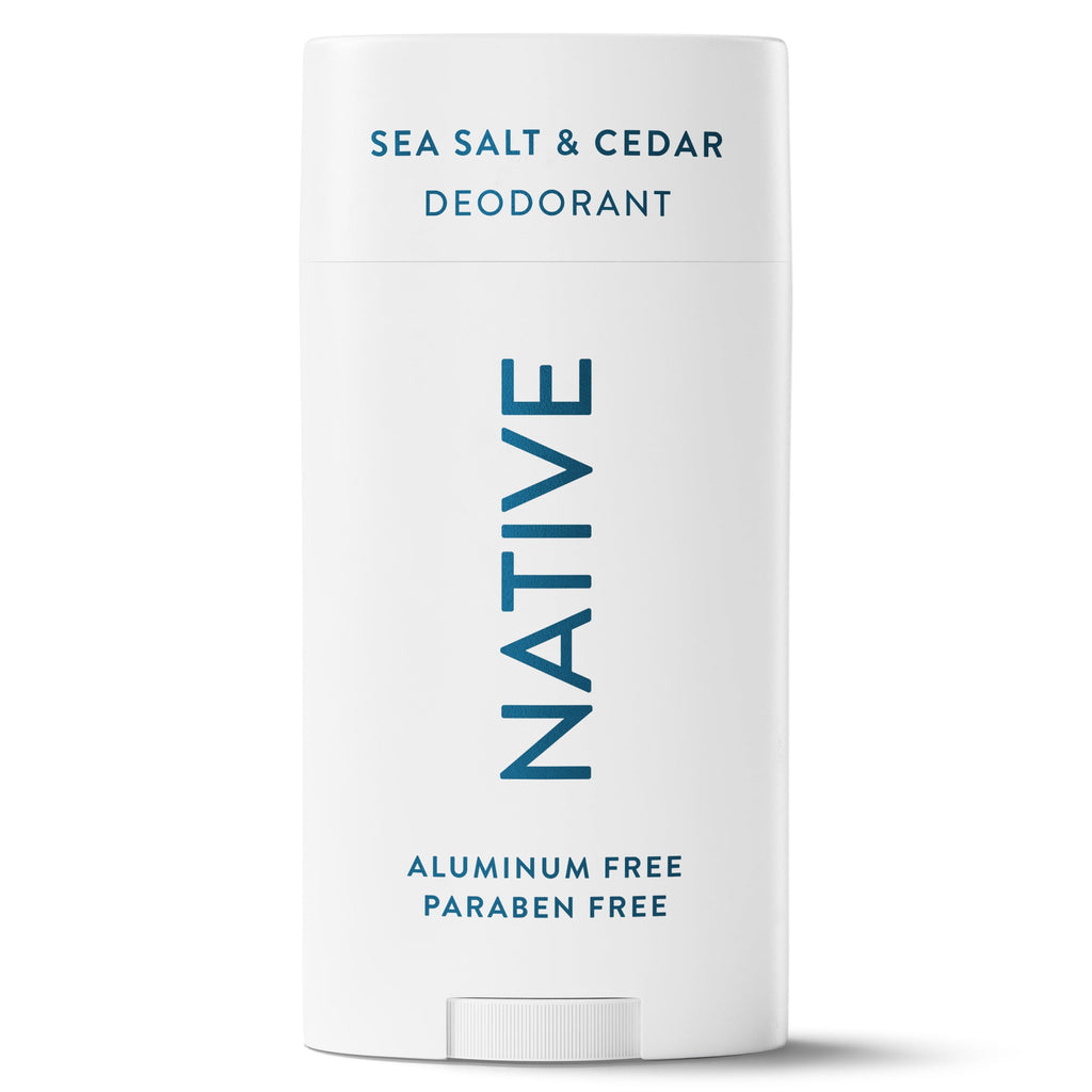Aluminum Free Deodorant For Men, 72 Hour Solid Deodorant Stick, Sea Salt &amp; Cedar, 3.1oz