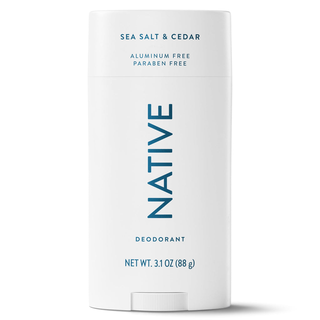 Aluminum Free Deodorant For Men, 72 Hour Solid Deodorant Stick, Sea Salt &amp; Cedar, 3.1oz