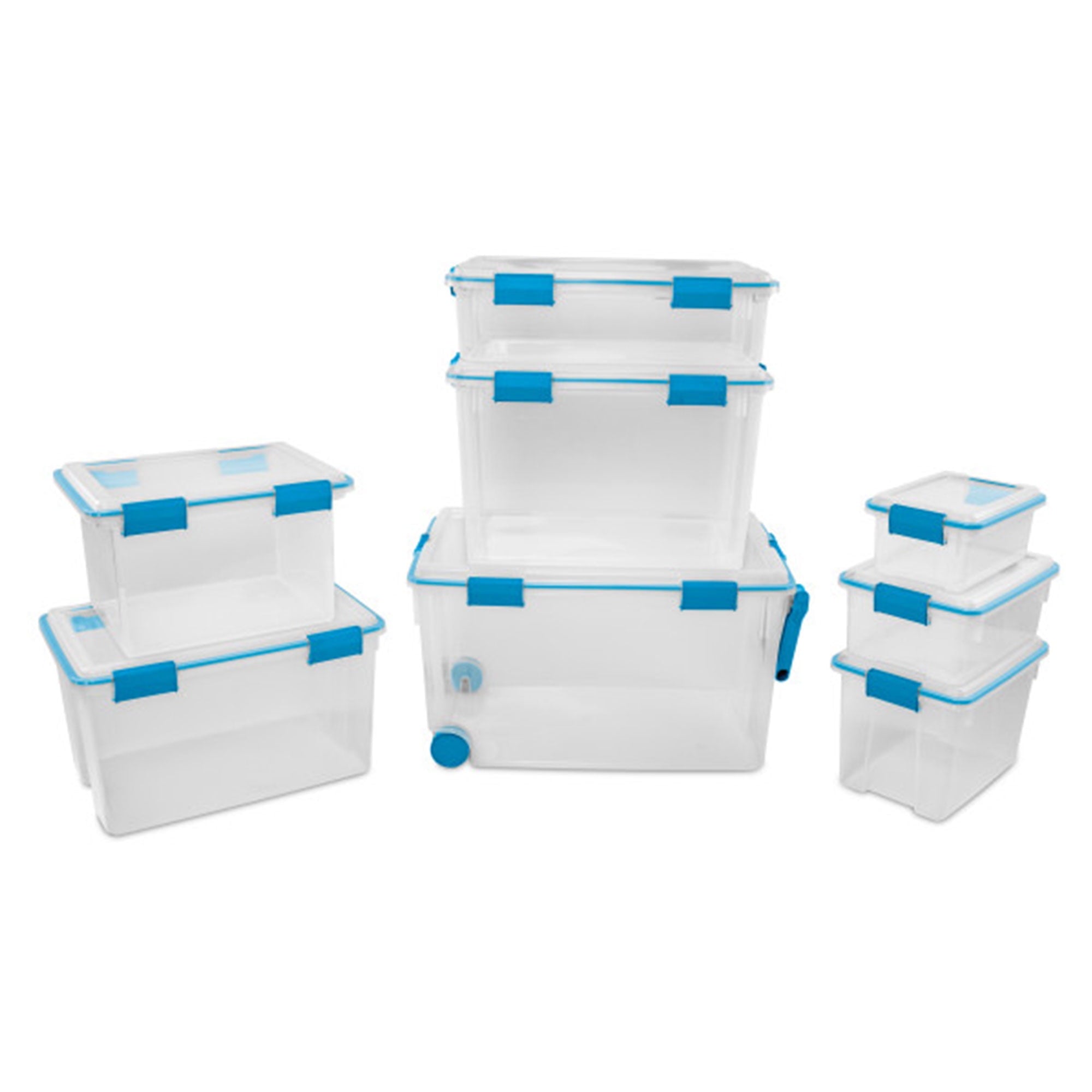 7.5 Quart Clear Plastic Storage Box with Latching Lids, (6 Pack)